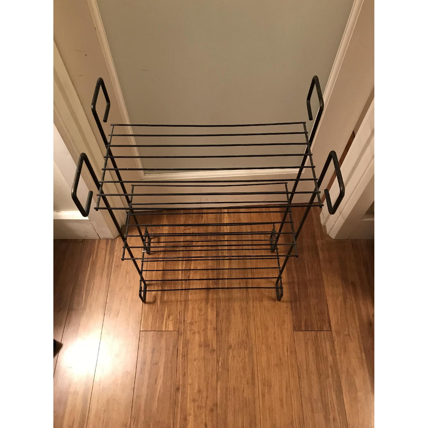 Mid Century Modern Black Wire Magazine Stand/Bookcase - image-2