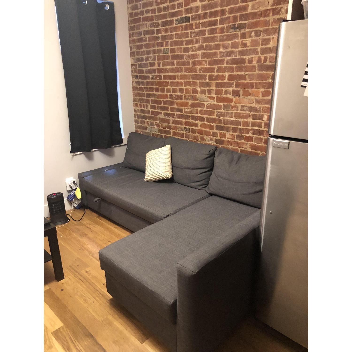 Ikea Friheten Grey Sectional w/ Storage & Pull-Out Bed - image-1