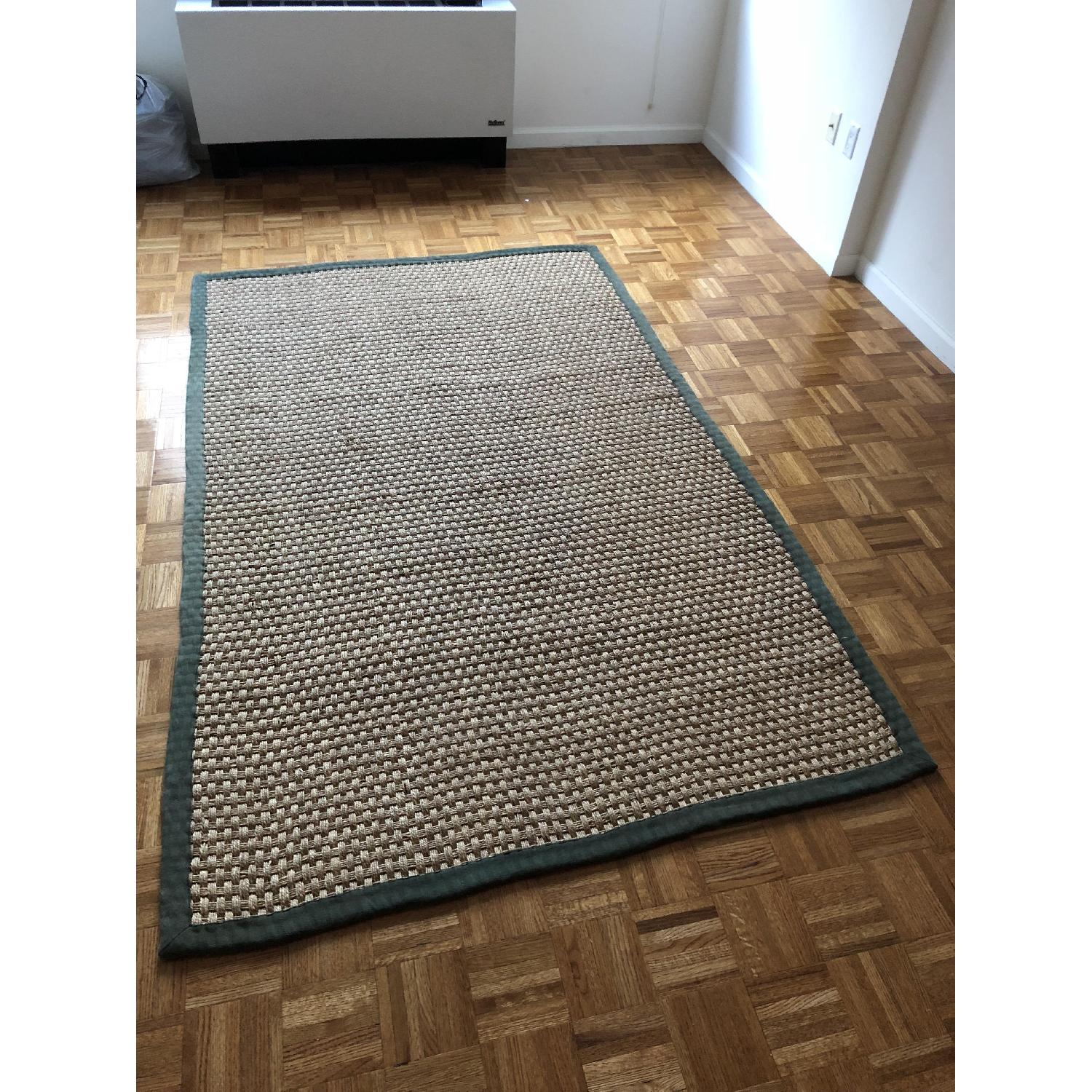 West Elm Seagrass Solid Jute Border Area Rug AptDeco