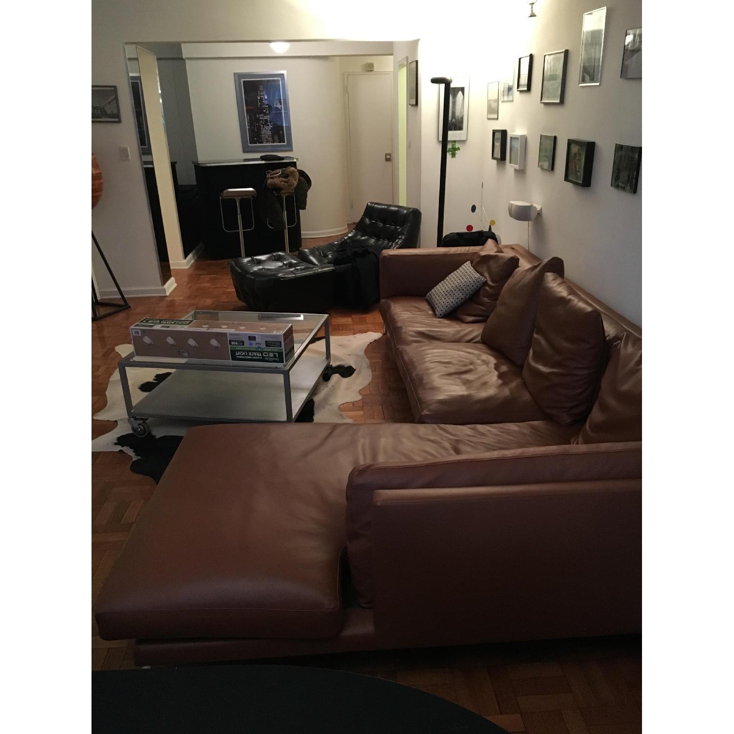 Design Within Reach Como Leather Sectional Sofa - image-1