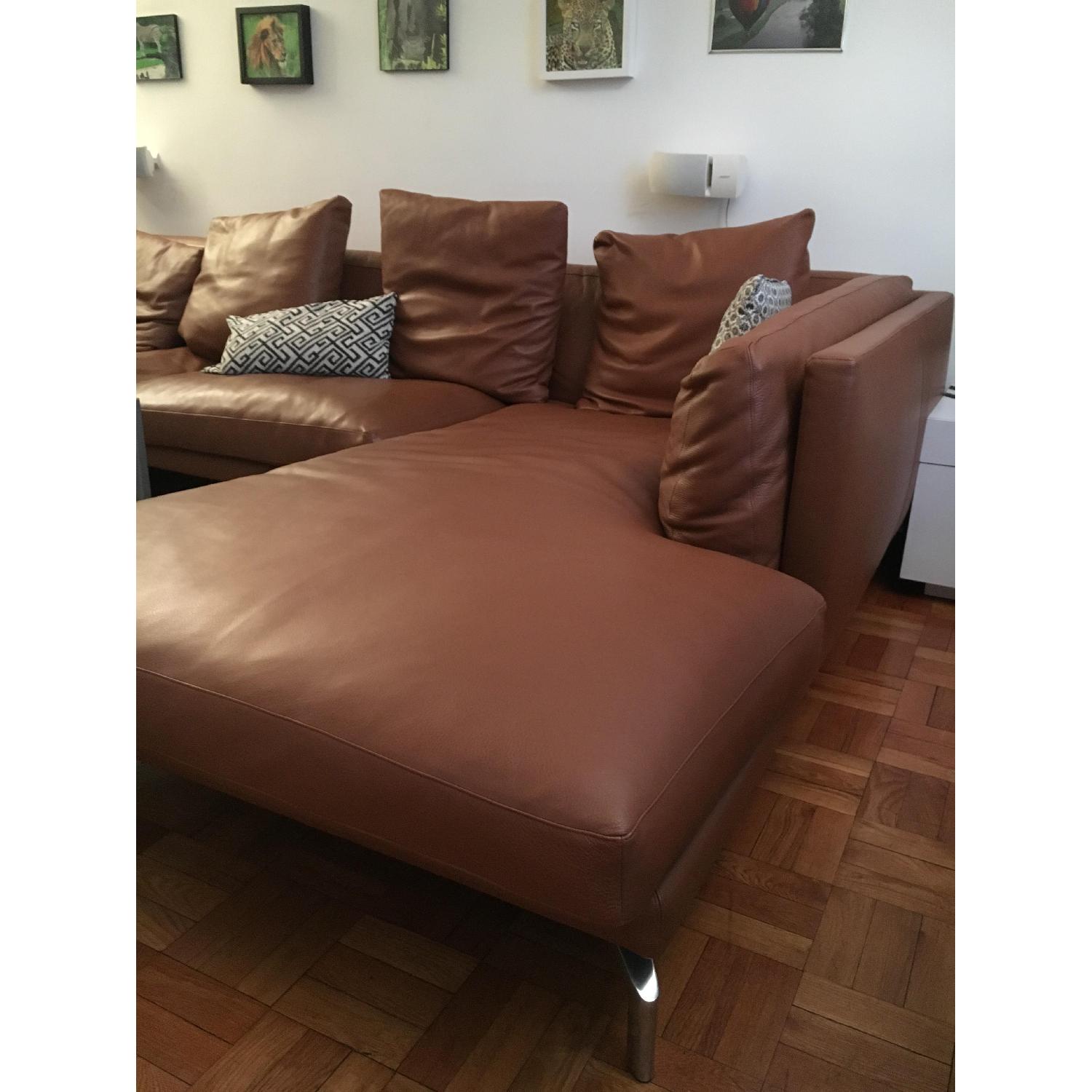 Design Within Reach Como Leather Sectional Sofa - image-3