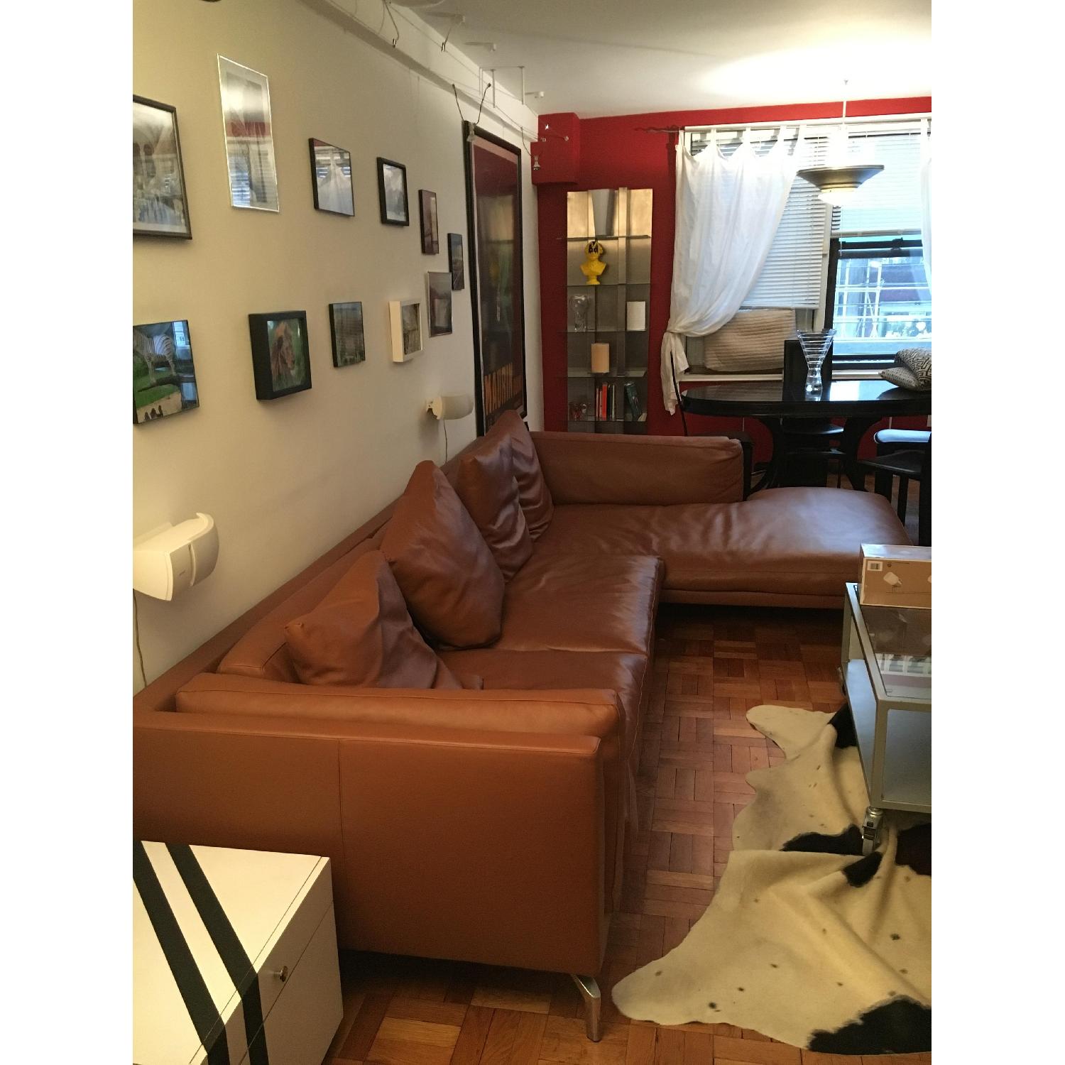 Design Within Reach Como Leather Sectional Sofa - image-4