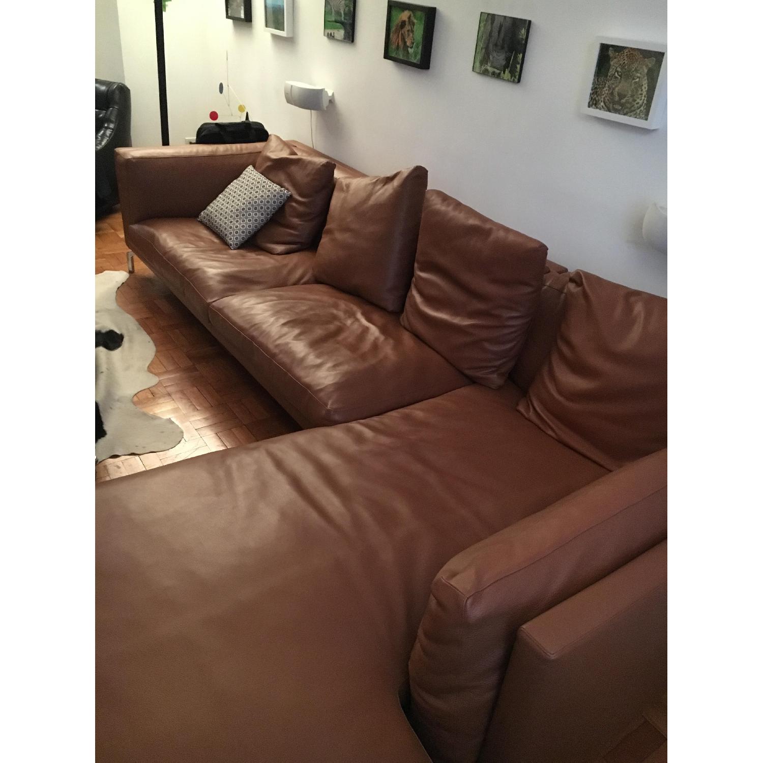 Design Within Reach Como Leather Sectional Sofa - image-5