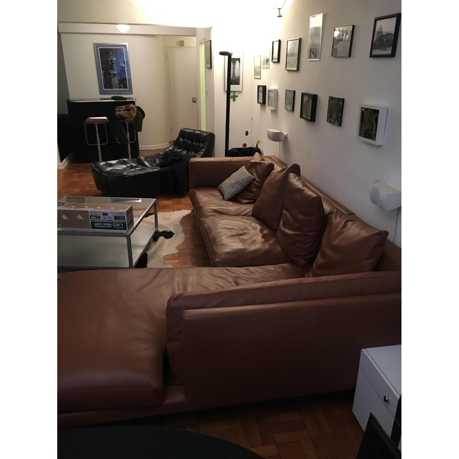 Design Within Reach Como Leather Sectional Sofa - image-6