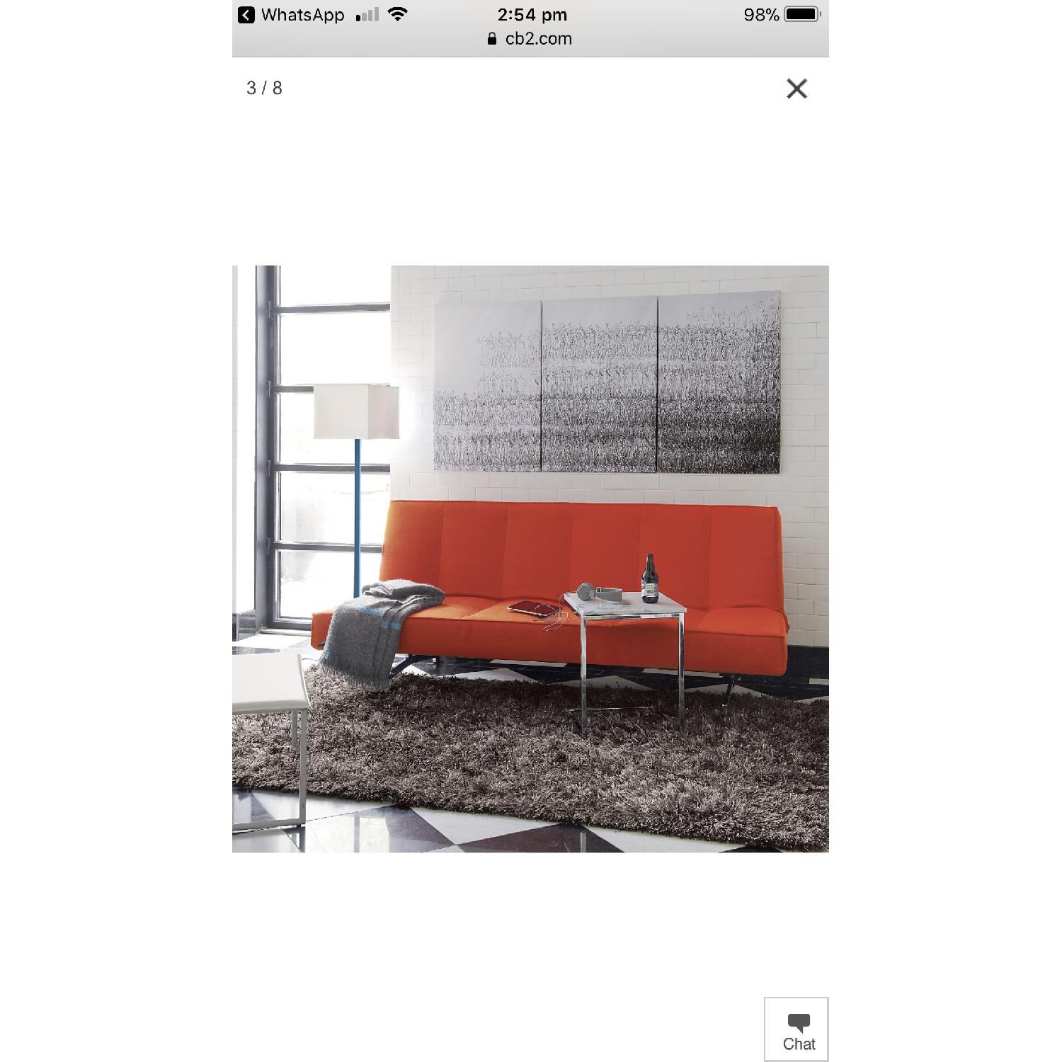 CB2 Flex Hermes Orange Sleeper Sofa - image-1