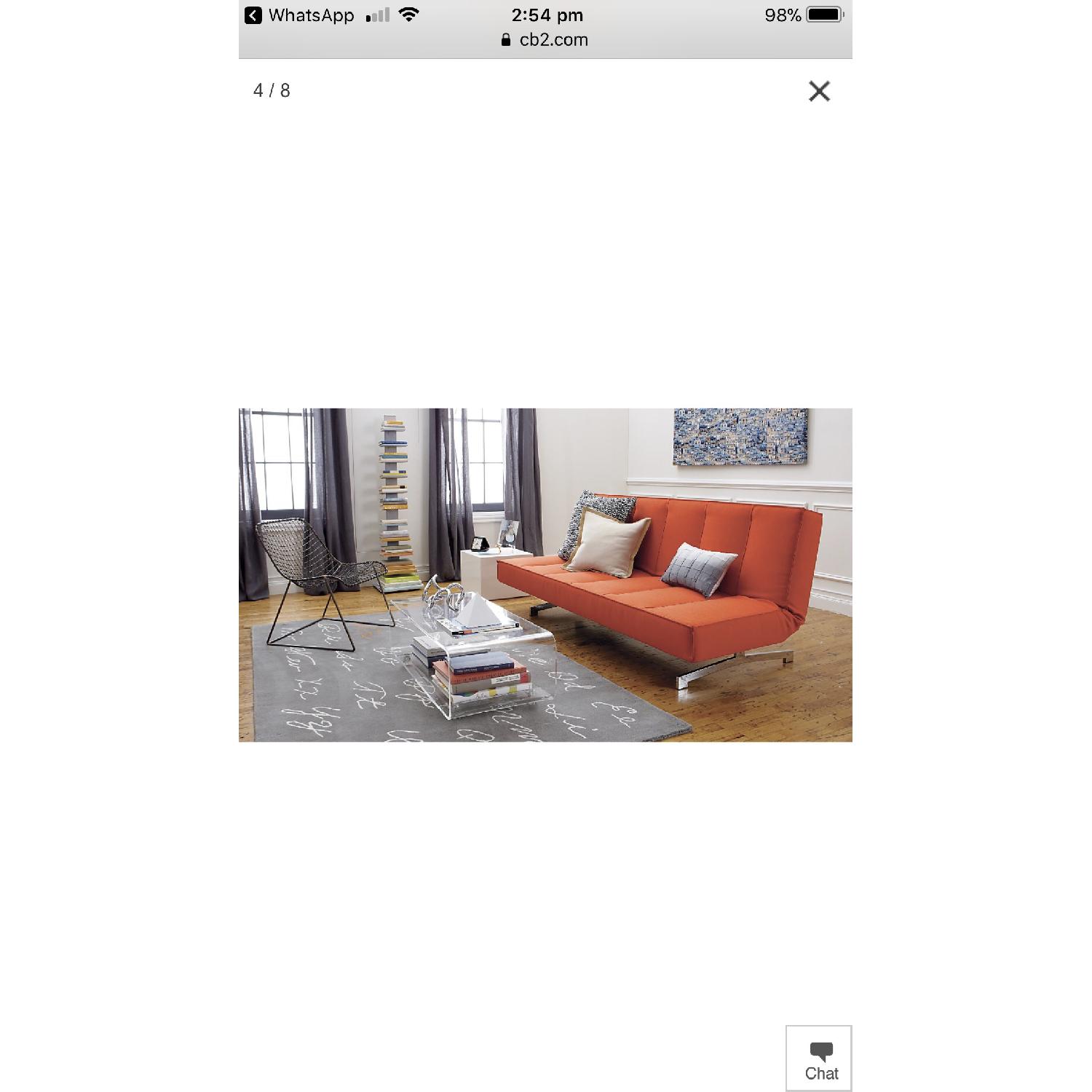 CB2 Flex Hermes Orange Sleeper Sofa - image-3