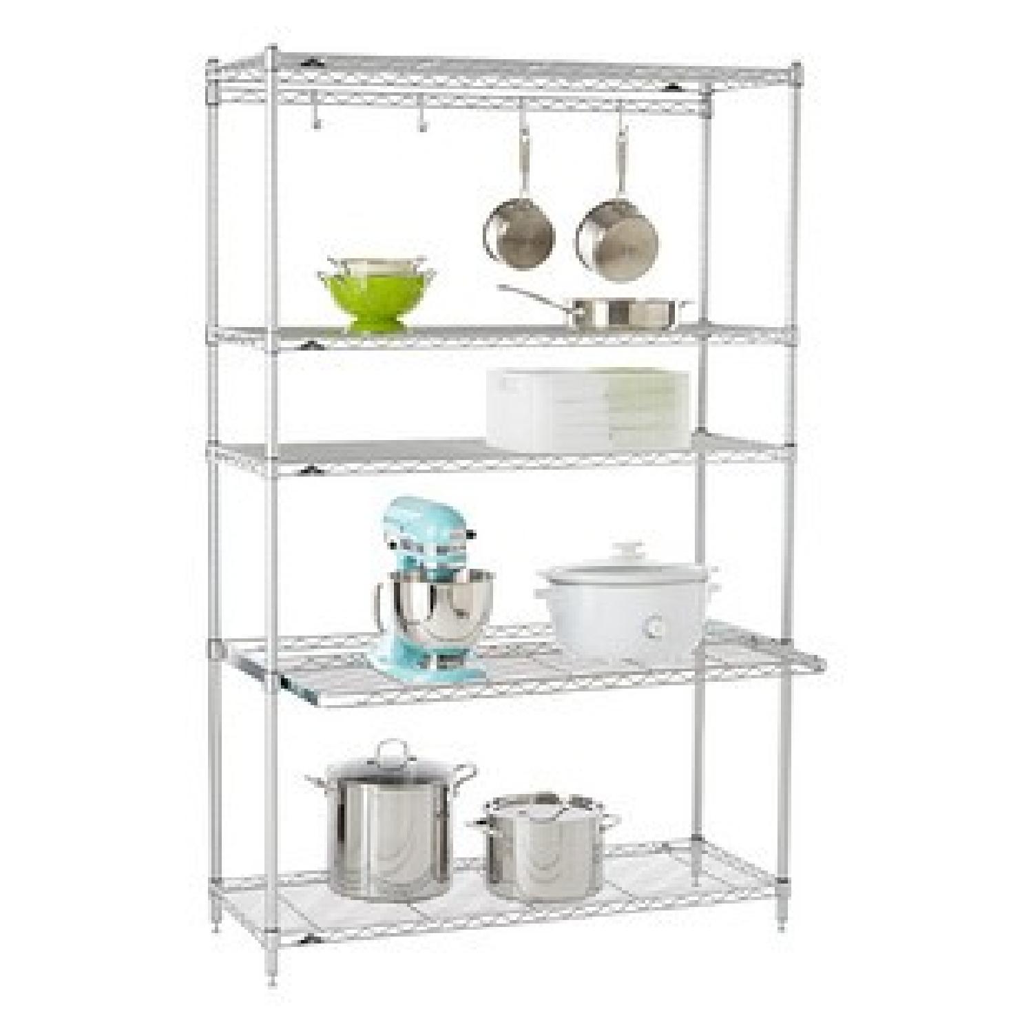 Container Store InterMetro 5Shelf White Metal Shelving Unit AptDeco