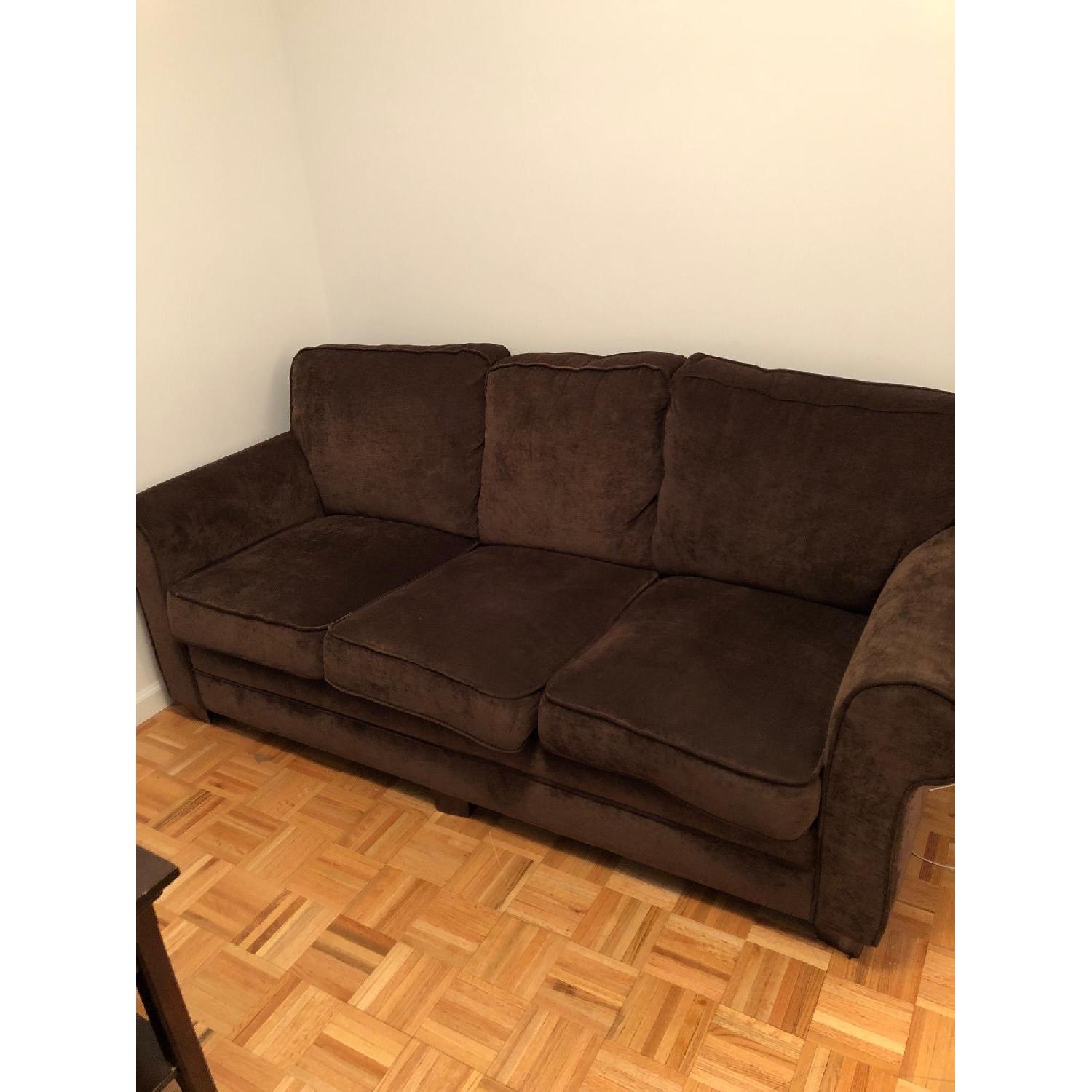 Bob's Brown Suede 3 Seater Sofa - image-1