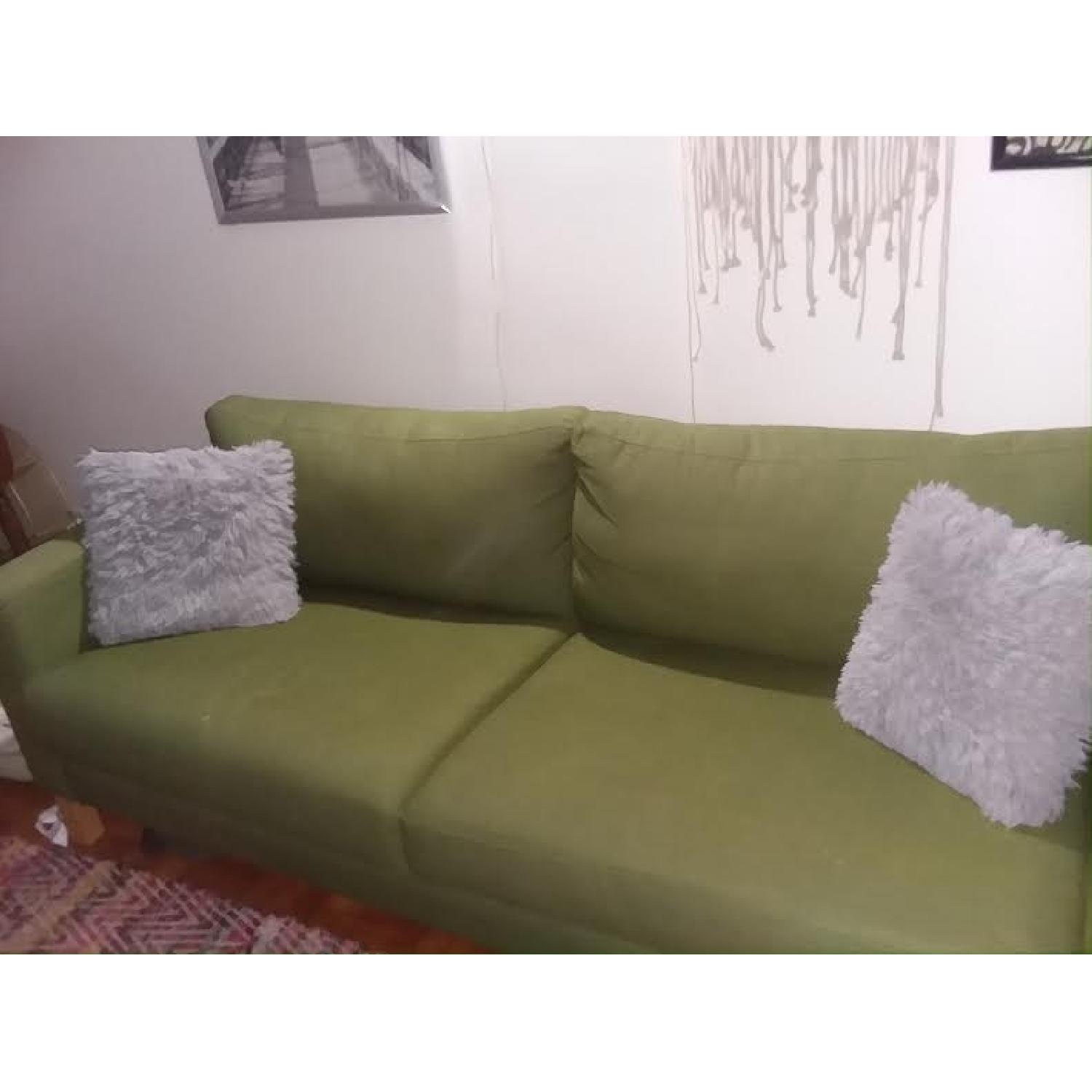 Ikea Karlstad Green Sofa AptDeco