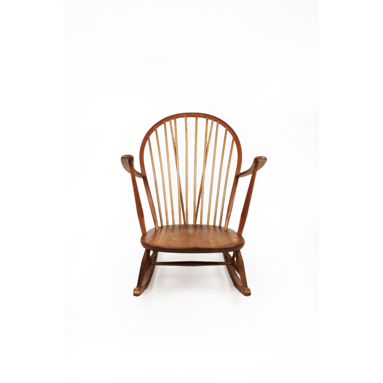 Mid-Century Modern Wooden Windsor Style Rocking Chair - image-5