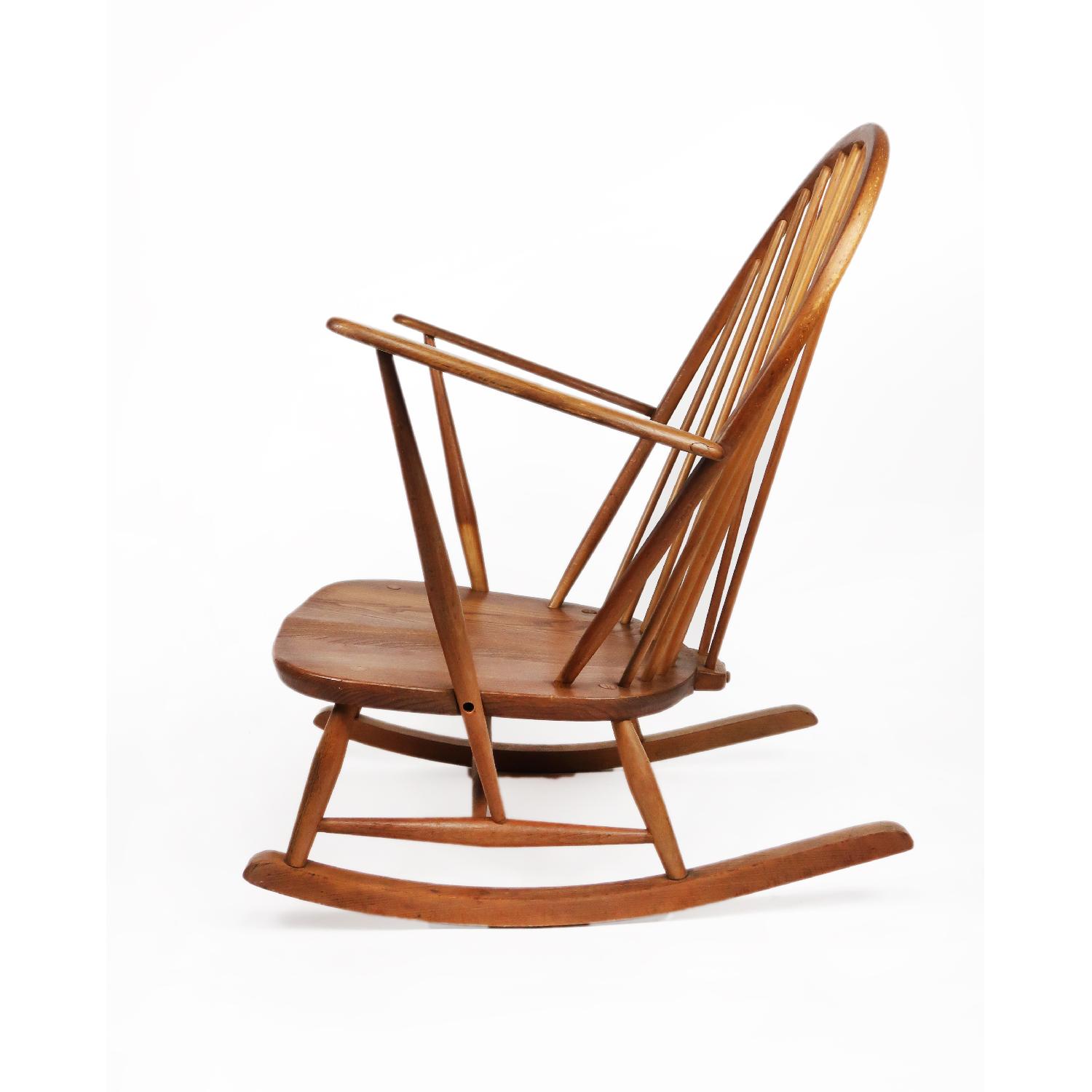 Mid-Century Modern Wooden Windsor Style Rocking Chair - image-6