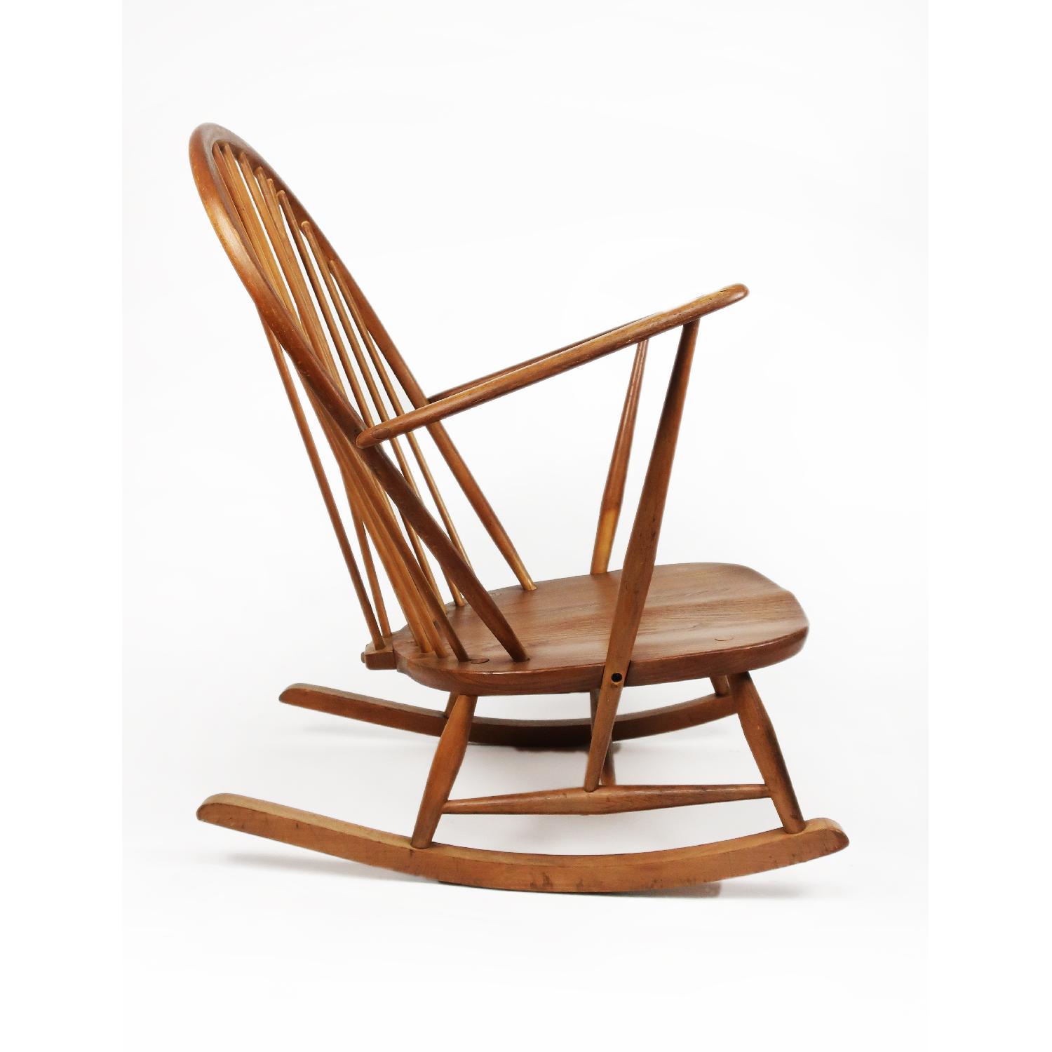 Mid-Century Modern Wooden Windsor Style Rocking Chair - image-7