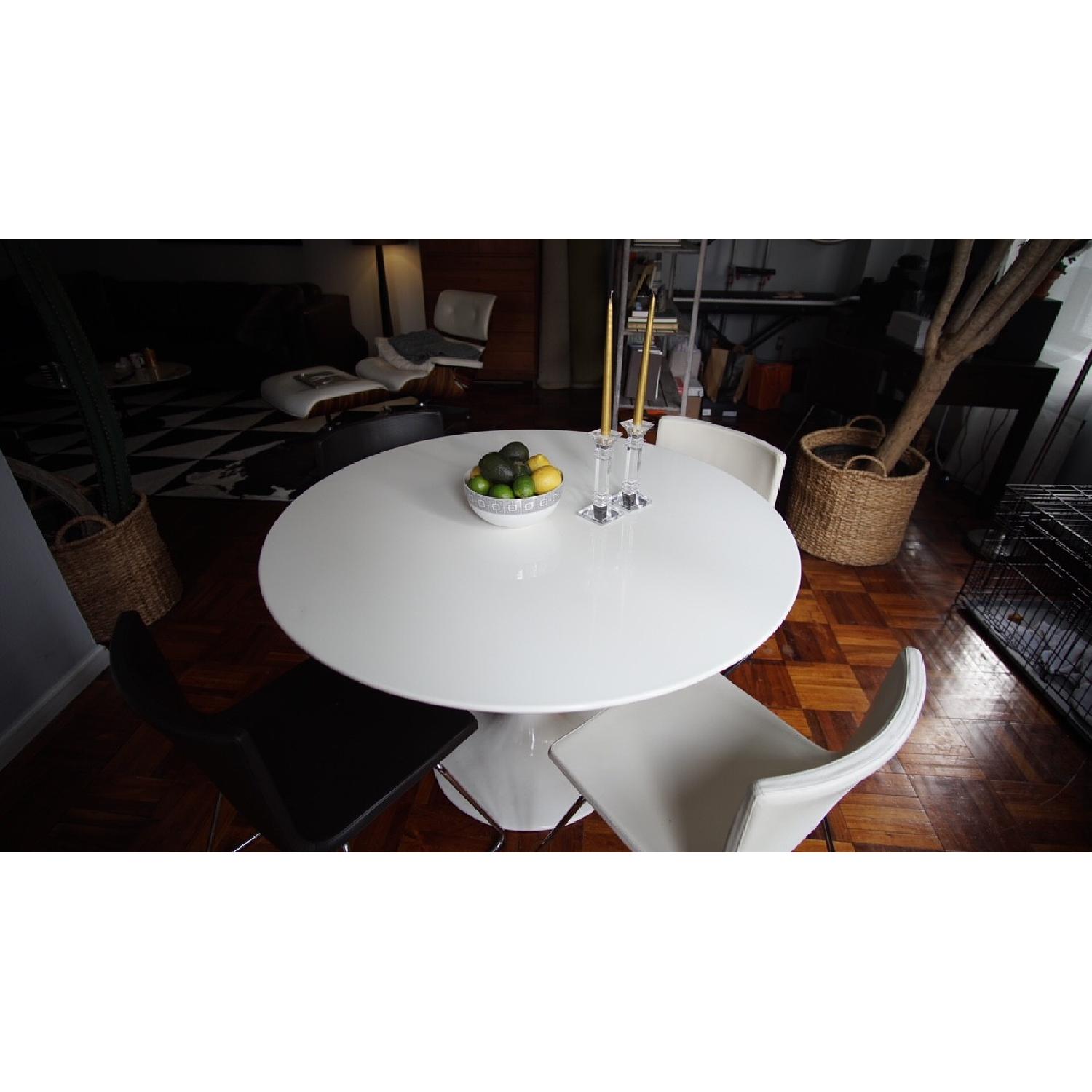 White Modern Tulip Table - image-3