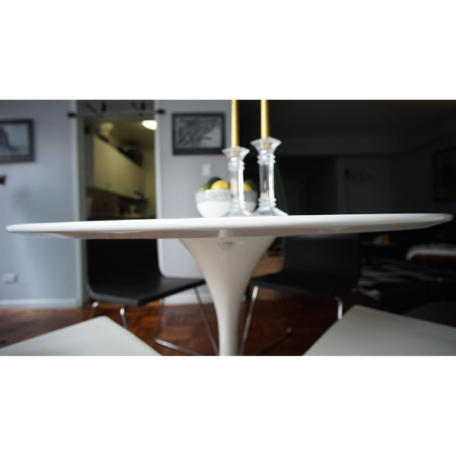 White Modern Tulip Table - image-5