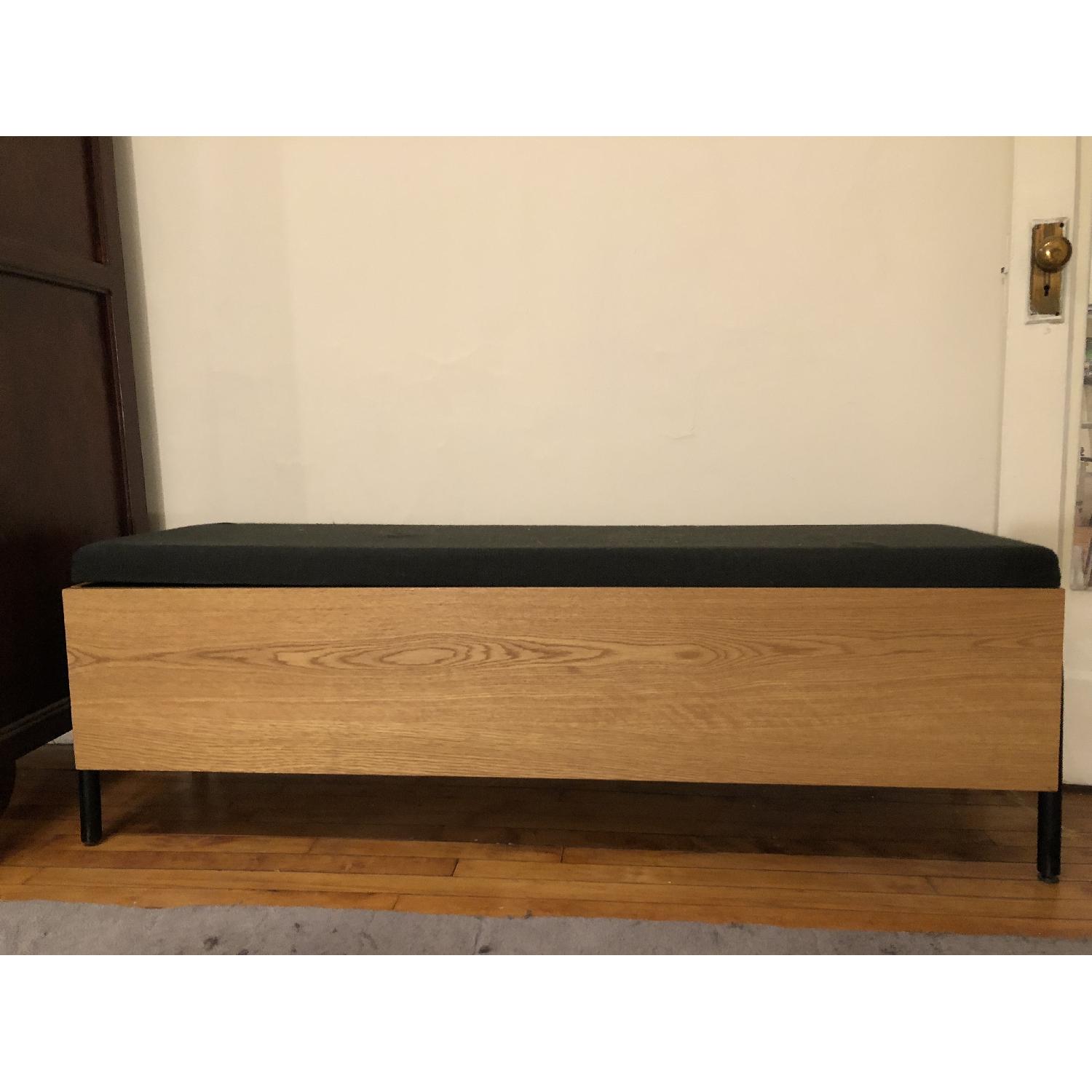 CB2 Upholstered Storage Bench AptDeco