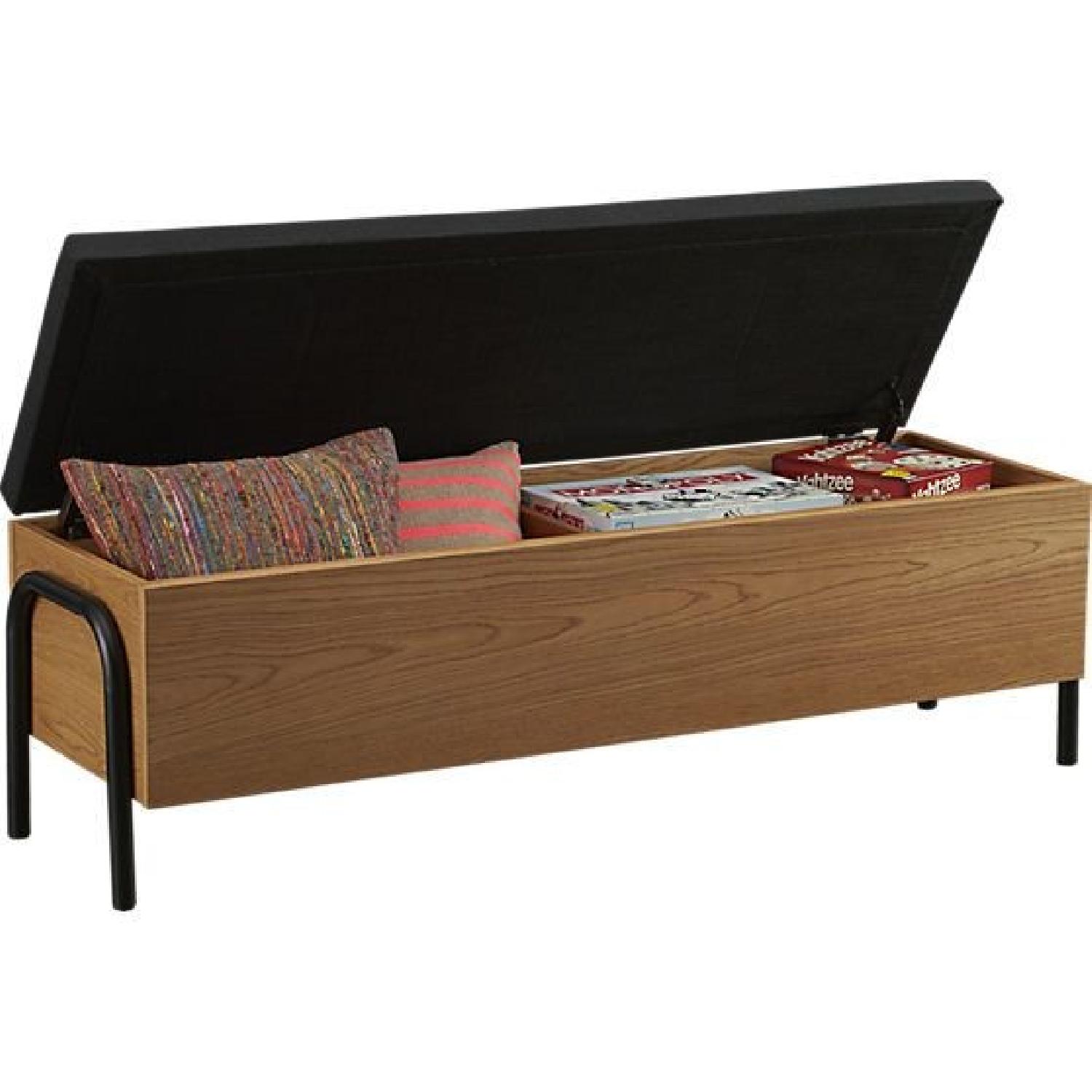 CB2 Upholstered Storage Bench AptDeco