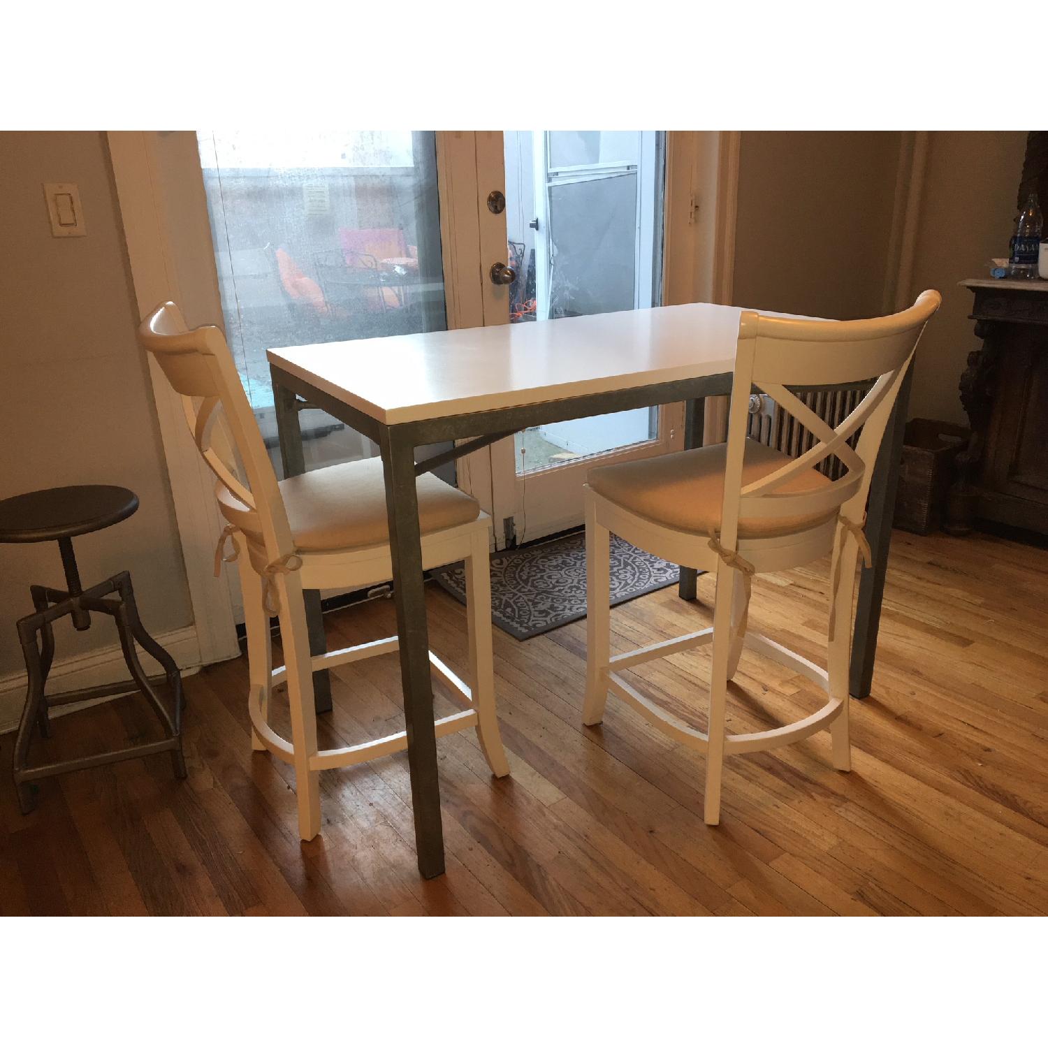 Crate & Barrel High Dining Table w/ 2 Counter Chairs - image-5