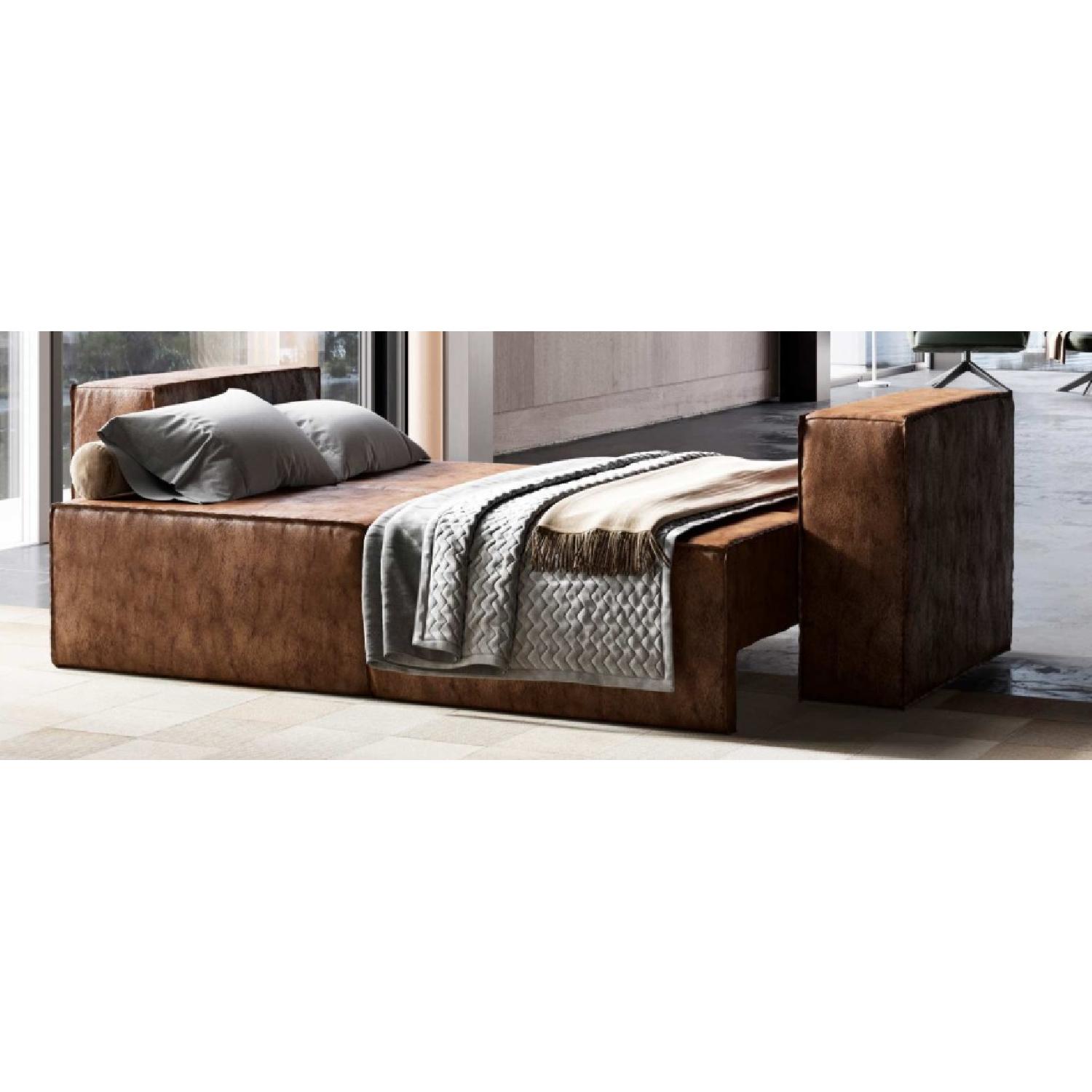 Modloft Modern Leather Sleeper Sofa w/ Storage - image-1