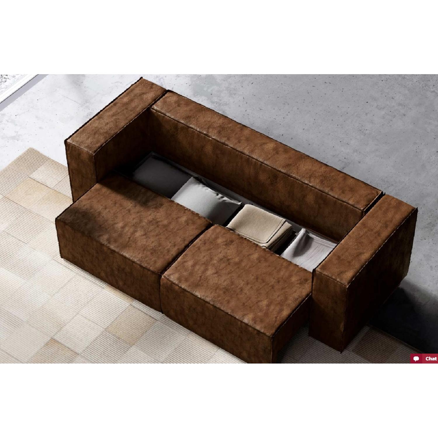 Modloft Modern Leather Sleeper Sofa w/ Storage - image-2