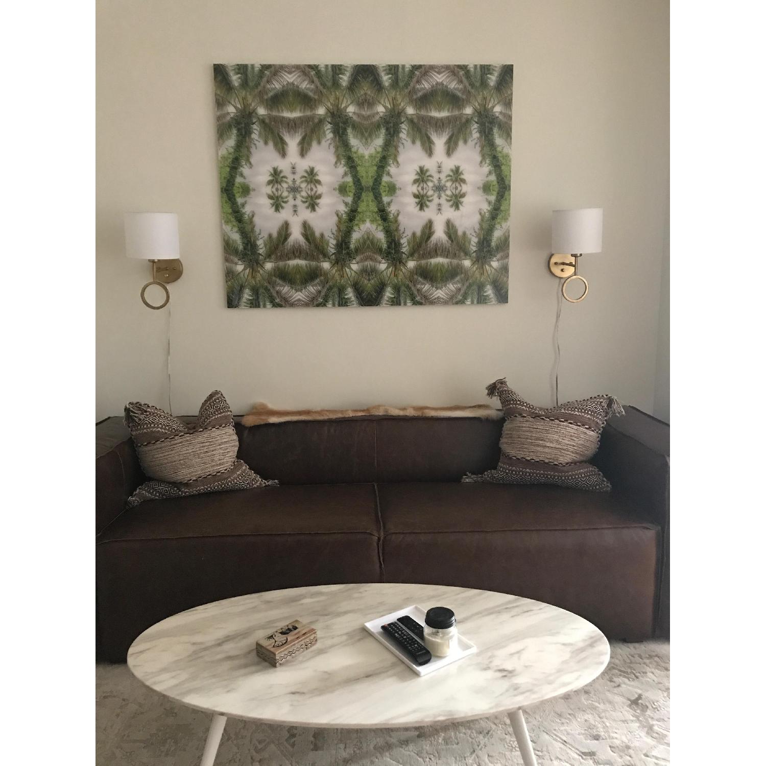 Modloft Modern Leather Sleeper Sofa w/ Storage - image-7