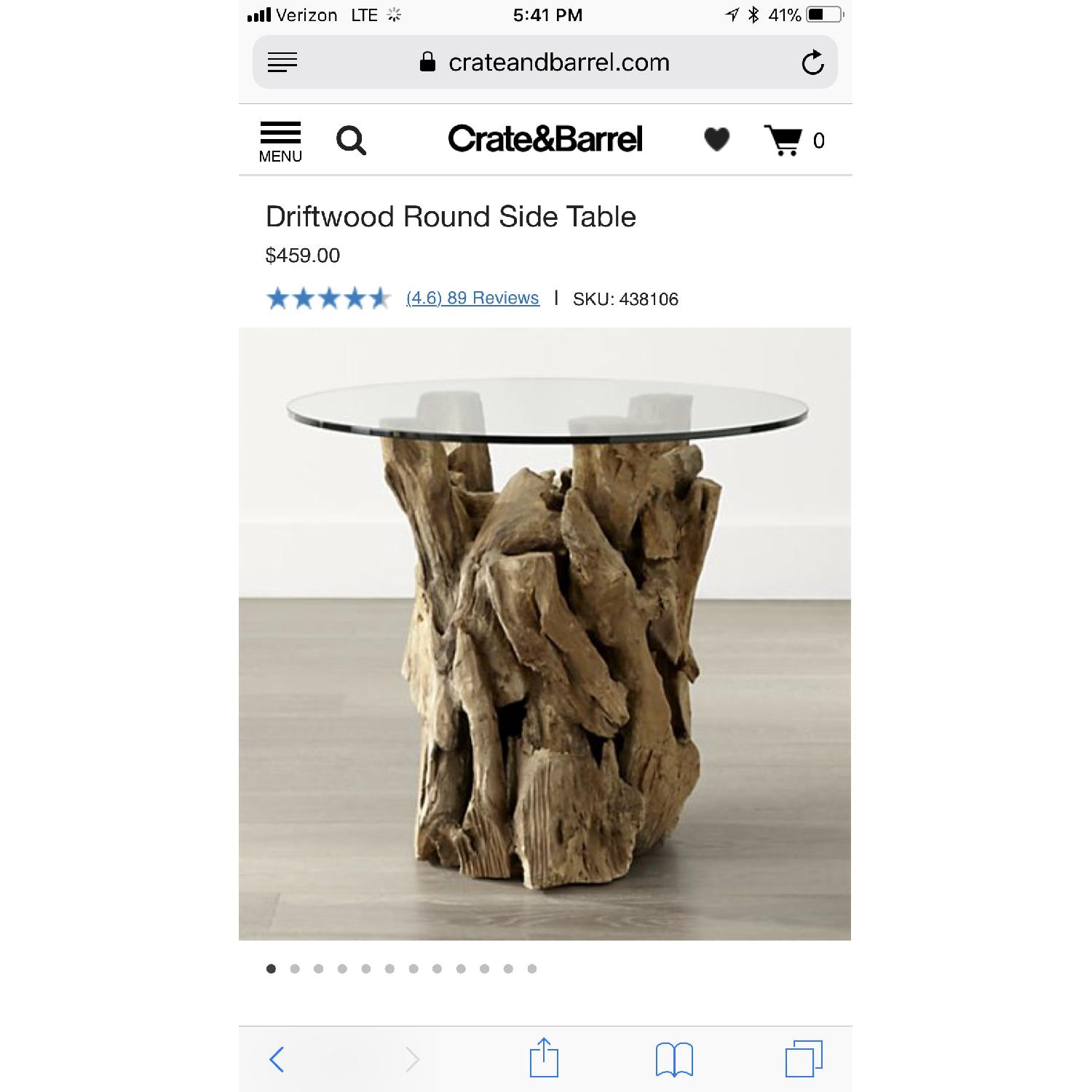 Crate & Barrel Driftwood Side Table - image-3