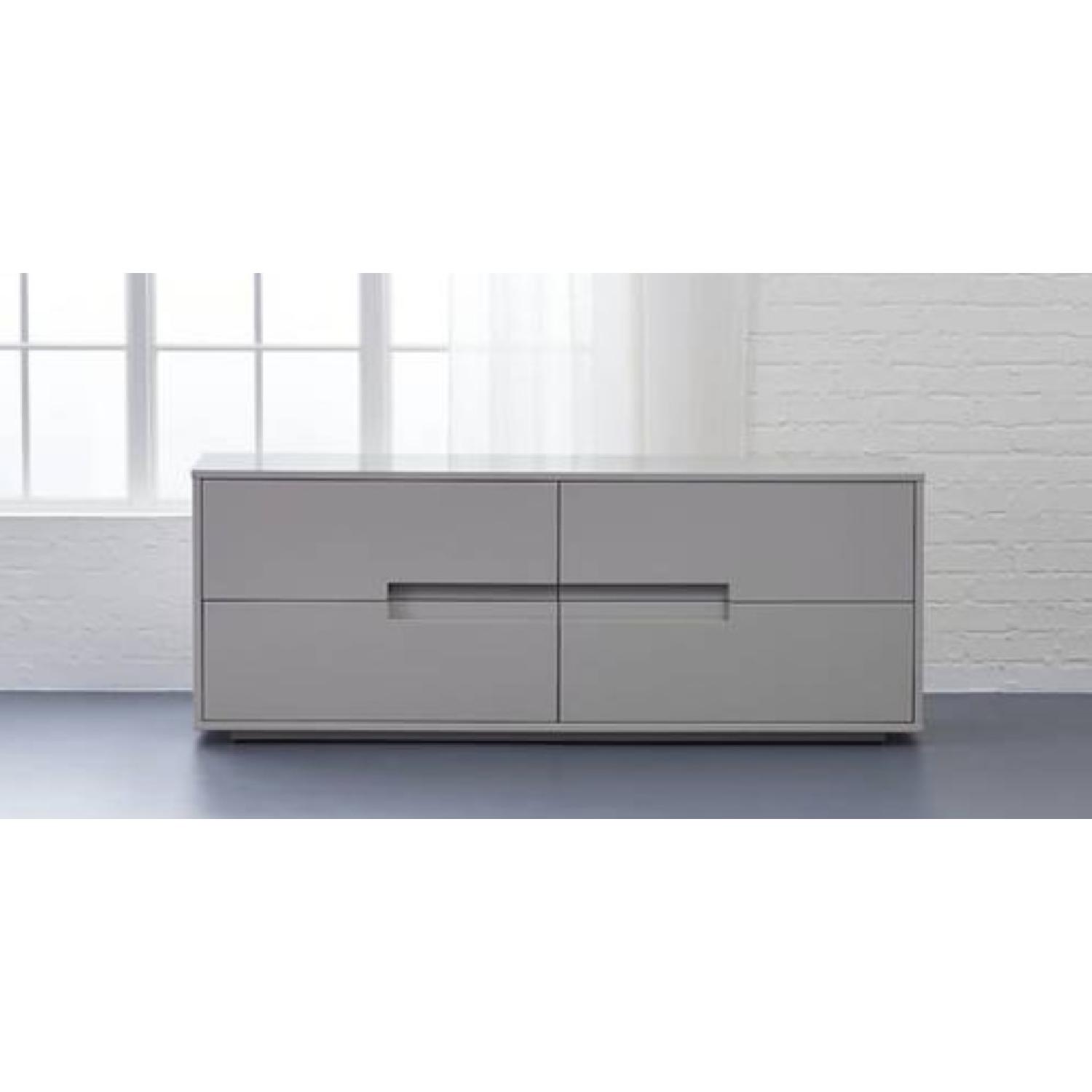 CB2 Lacquer Modern Sleek Low Gray Dresser - image-1
