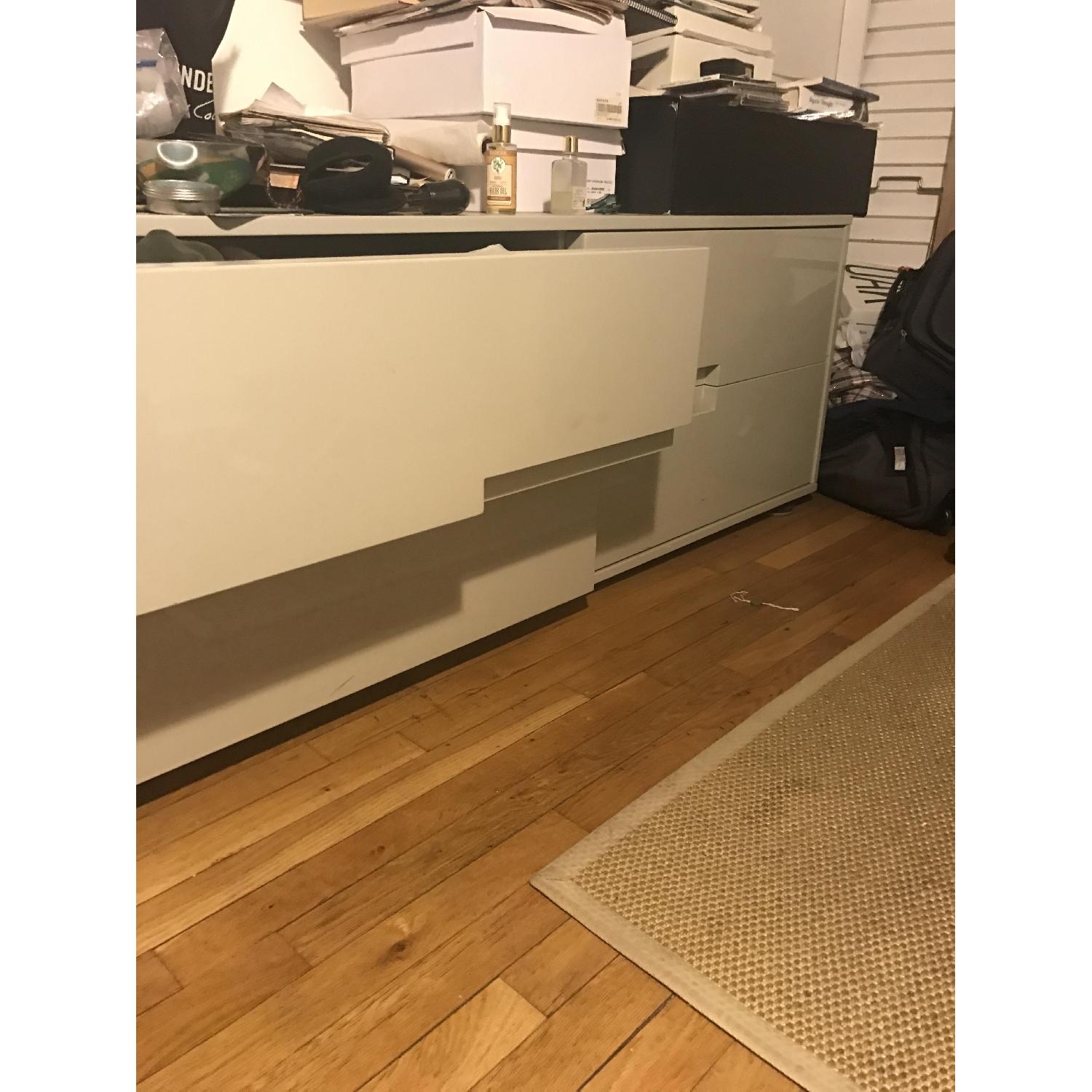 CB2 Lacquer Modern Sleek Low Gray Dresser - image-3