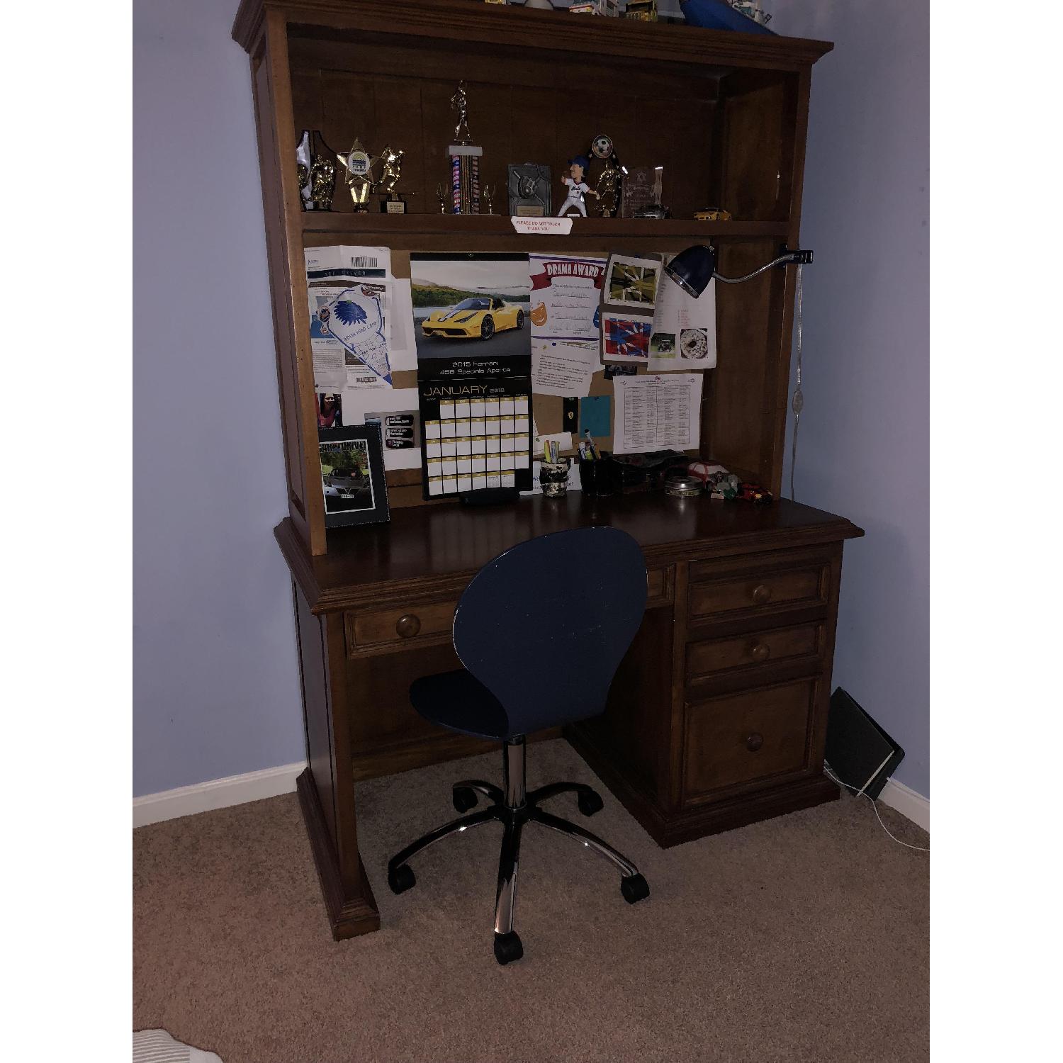 Desk & Hutch w/ Bulletin Board - image-2
