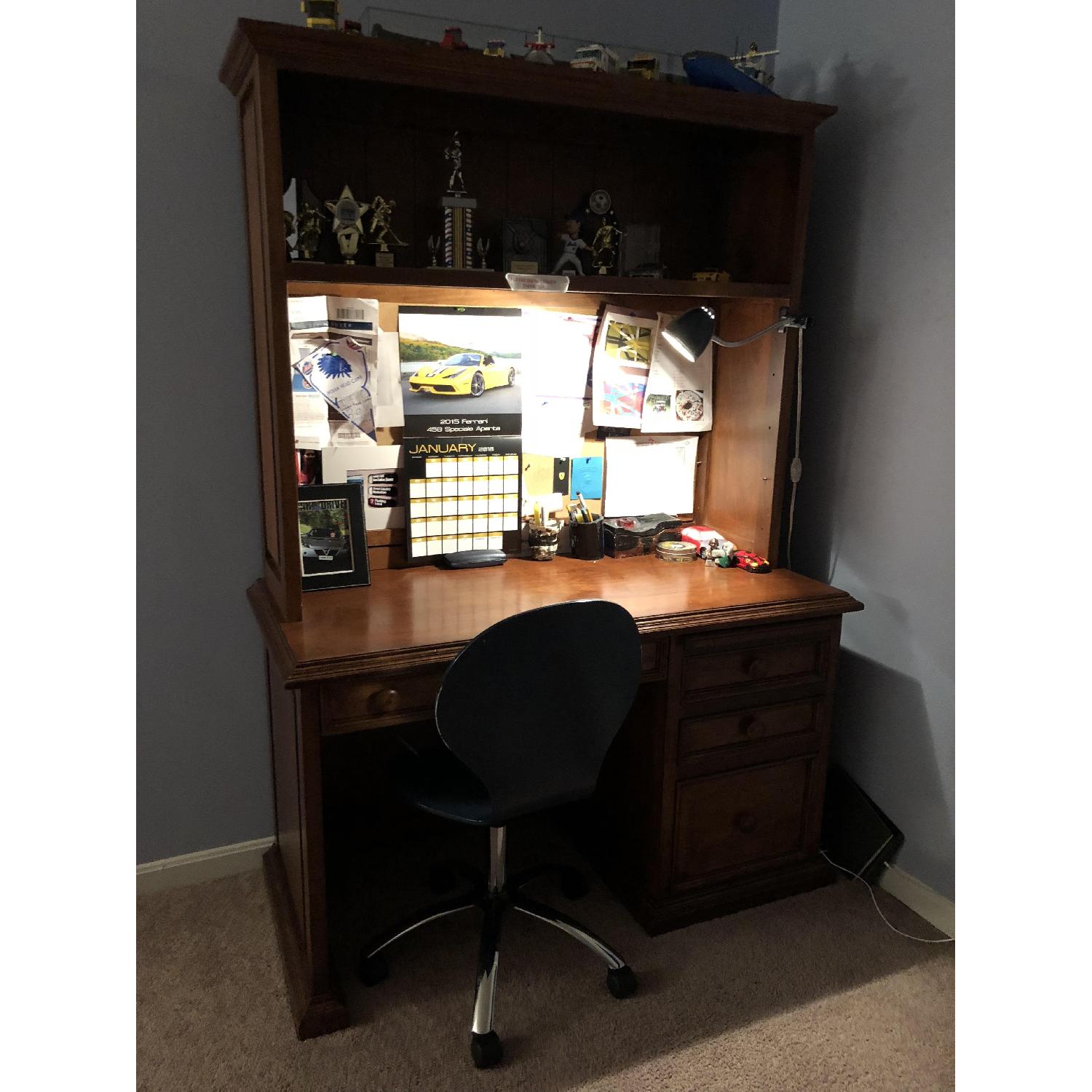 Desk & Hutch w/ Bulletin Board - image-3