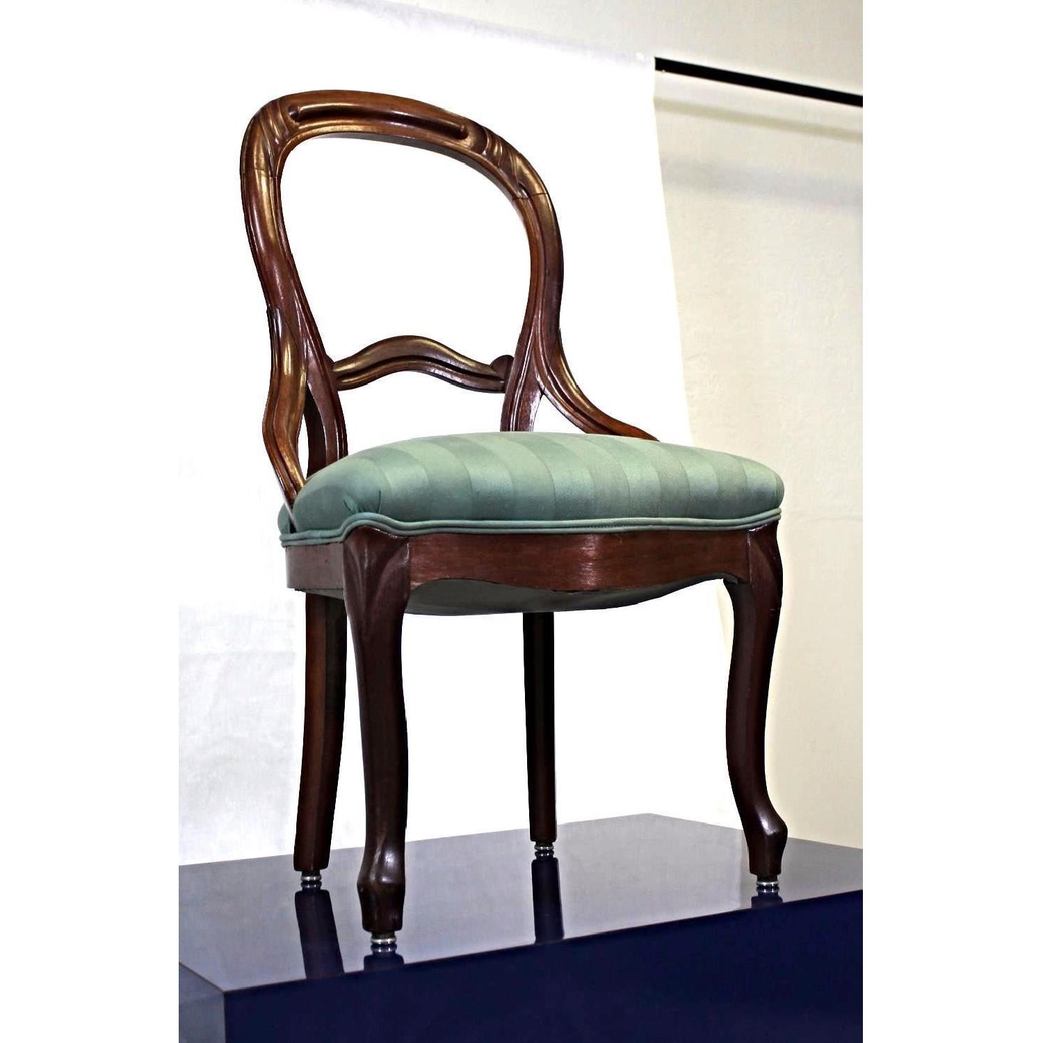 19th C Antique Bustle Back American Victorian Accent Chair - image-3