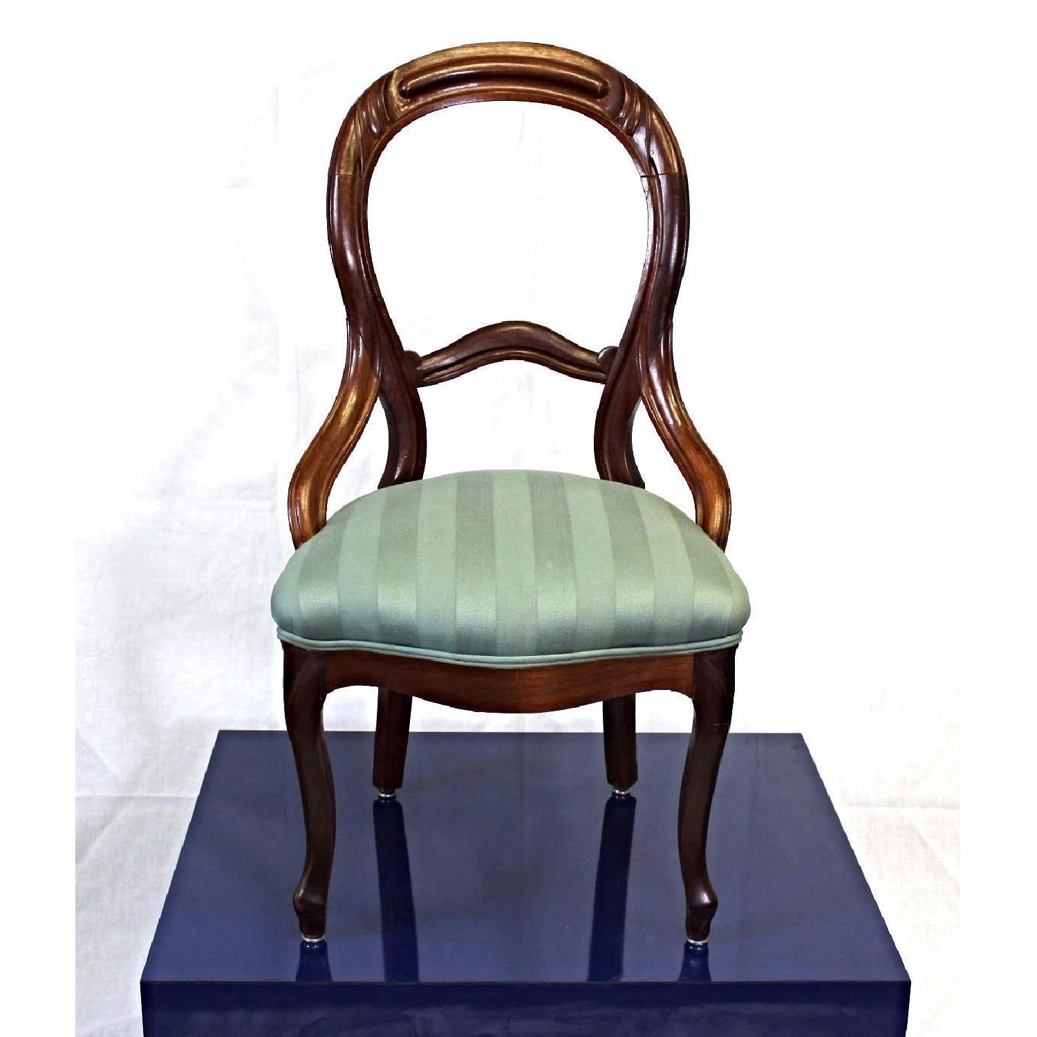 19th C Antique Bustle Back American Victorian Accent Chair - image-8