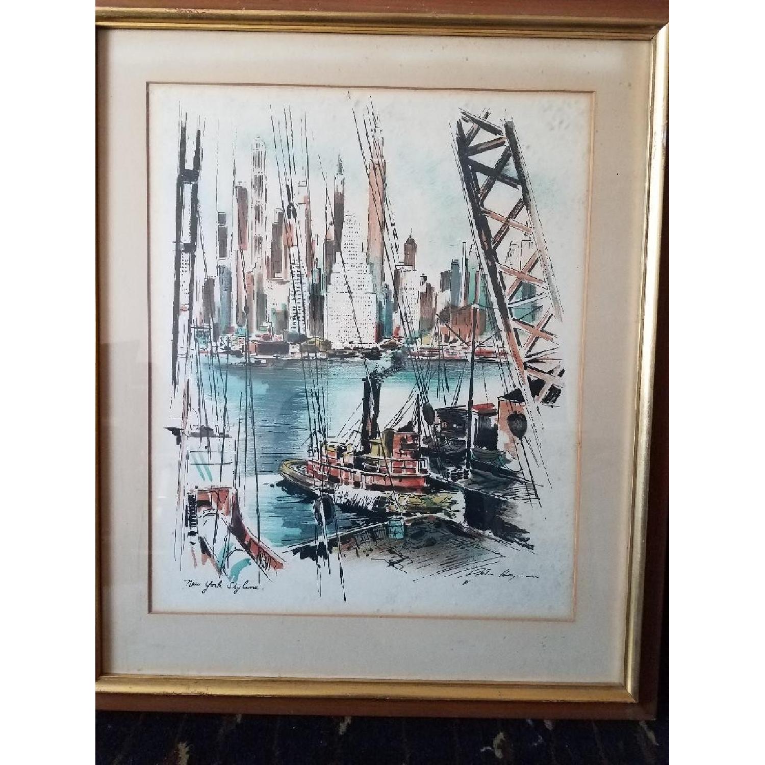 John Haymson Mid-Century Modern Watercolor Print - image-2