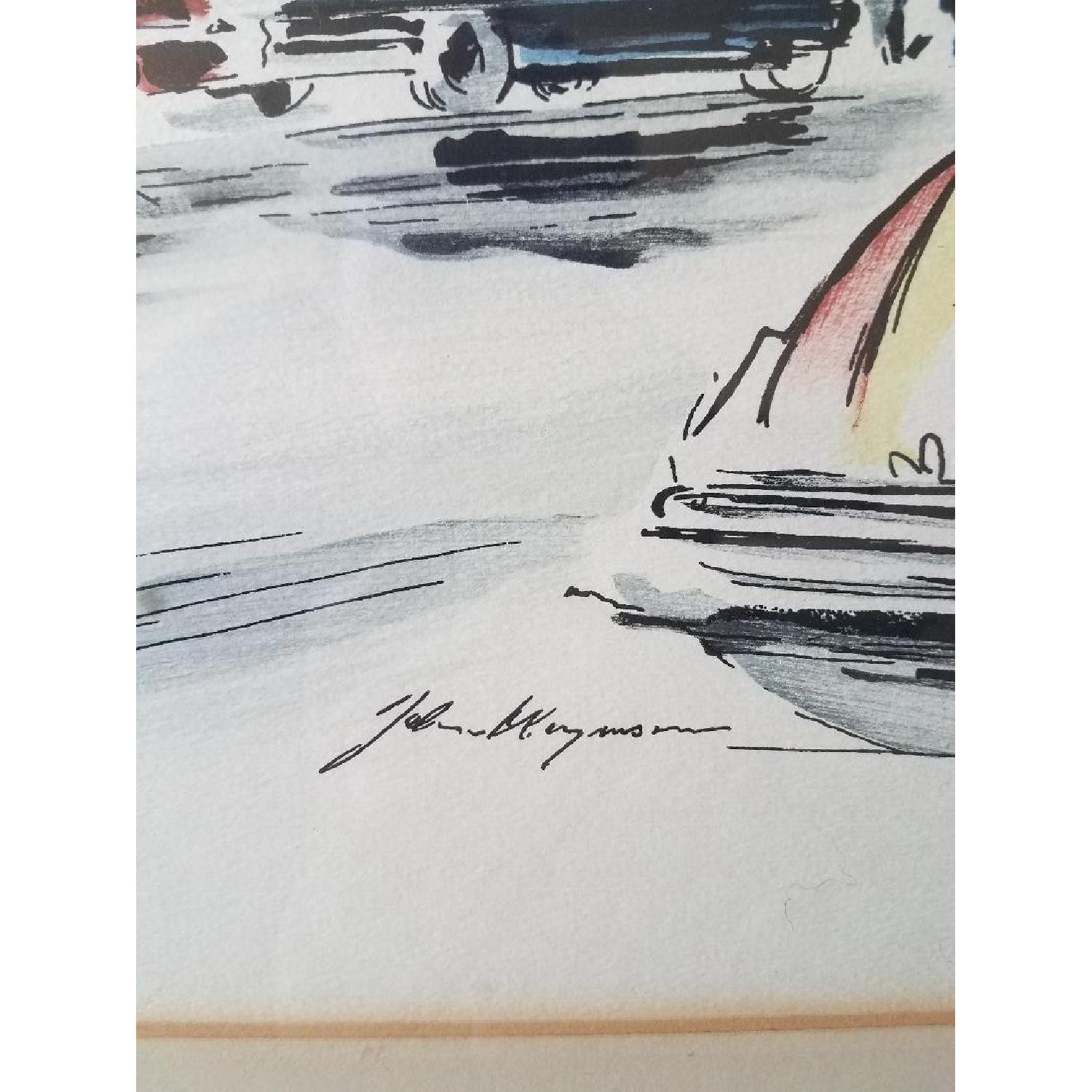 John Haymson Mid-Century Modern Watercolor Print - image-3