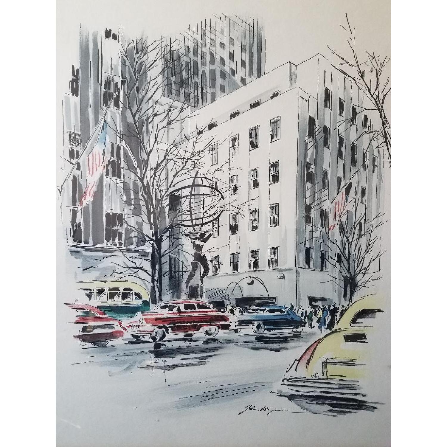John Haymson Mid-Century Modern Watercolor Print - image-6