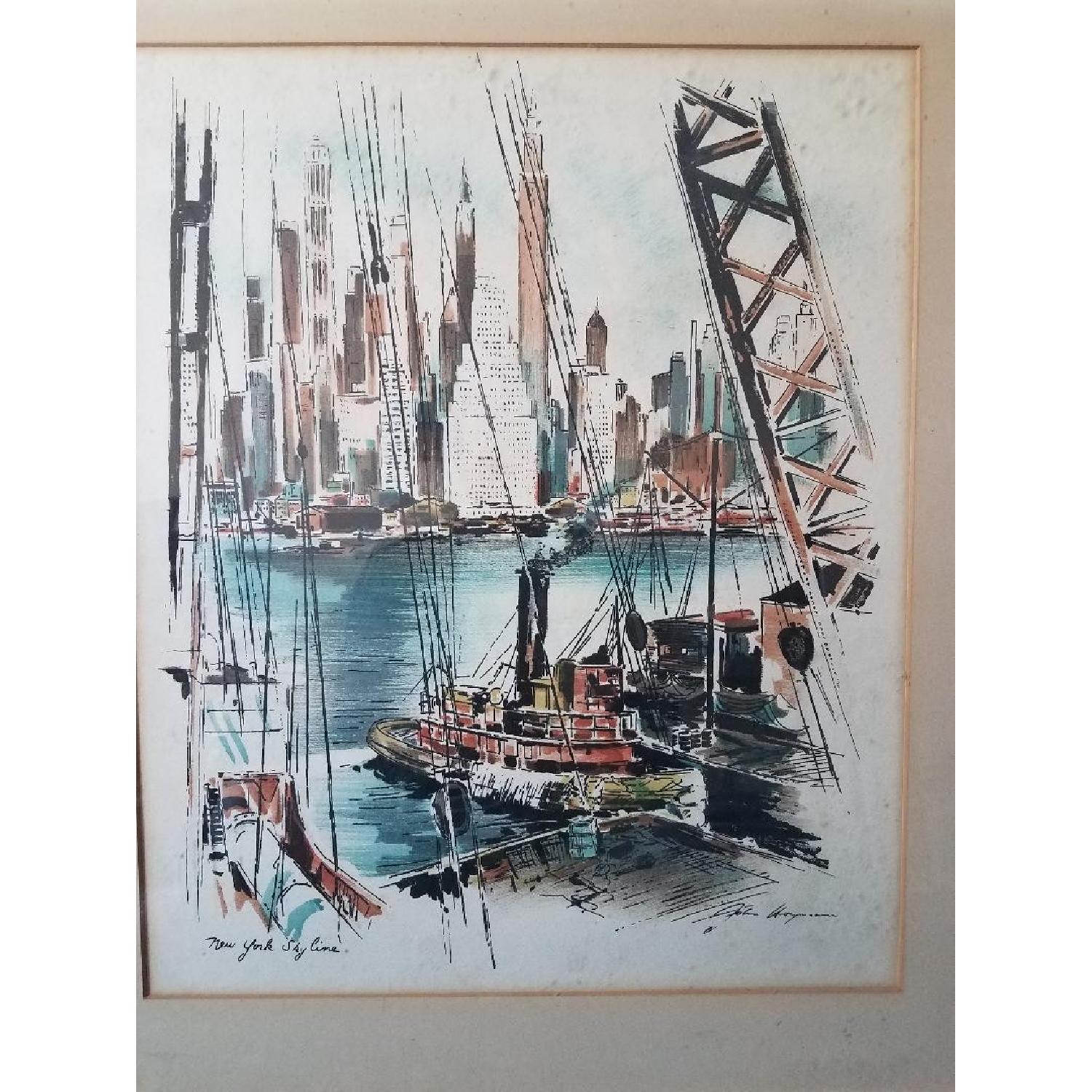 John Haymson Mid-Century Modern Watercolor Print - image-7