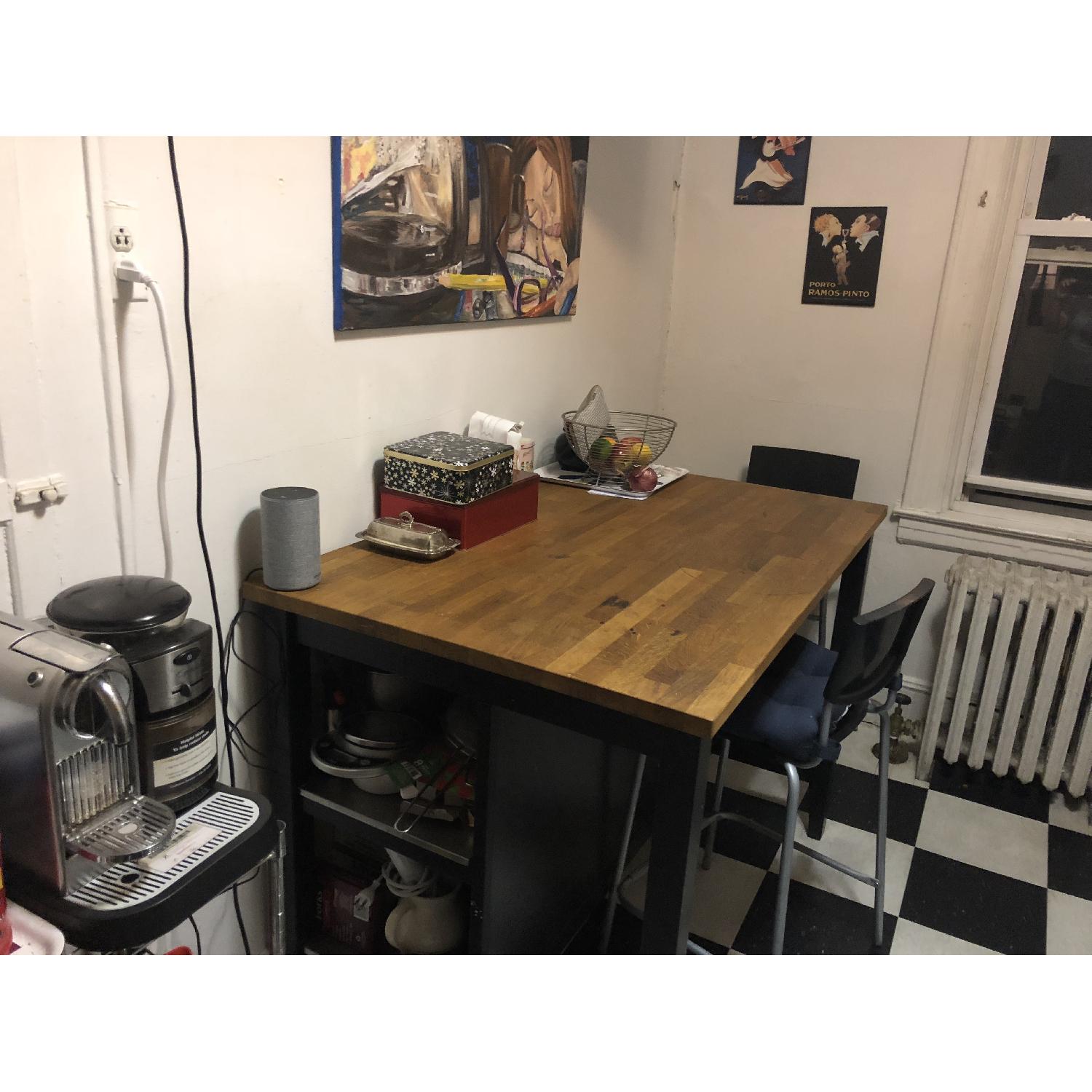 Ikea Stenstorp Black-Brown Oak Kitchen Island - image-1