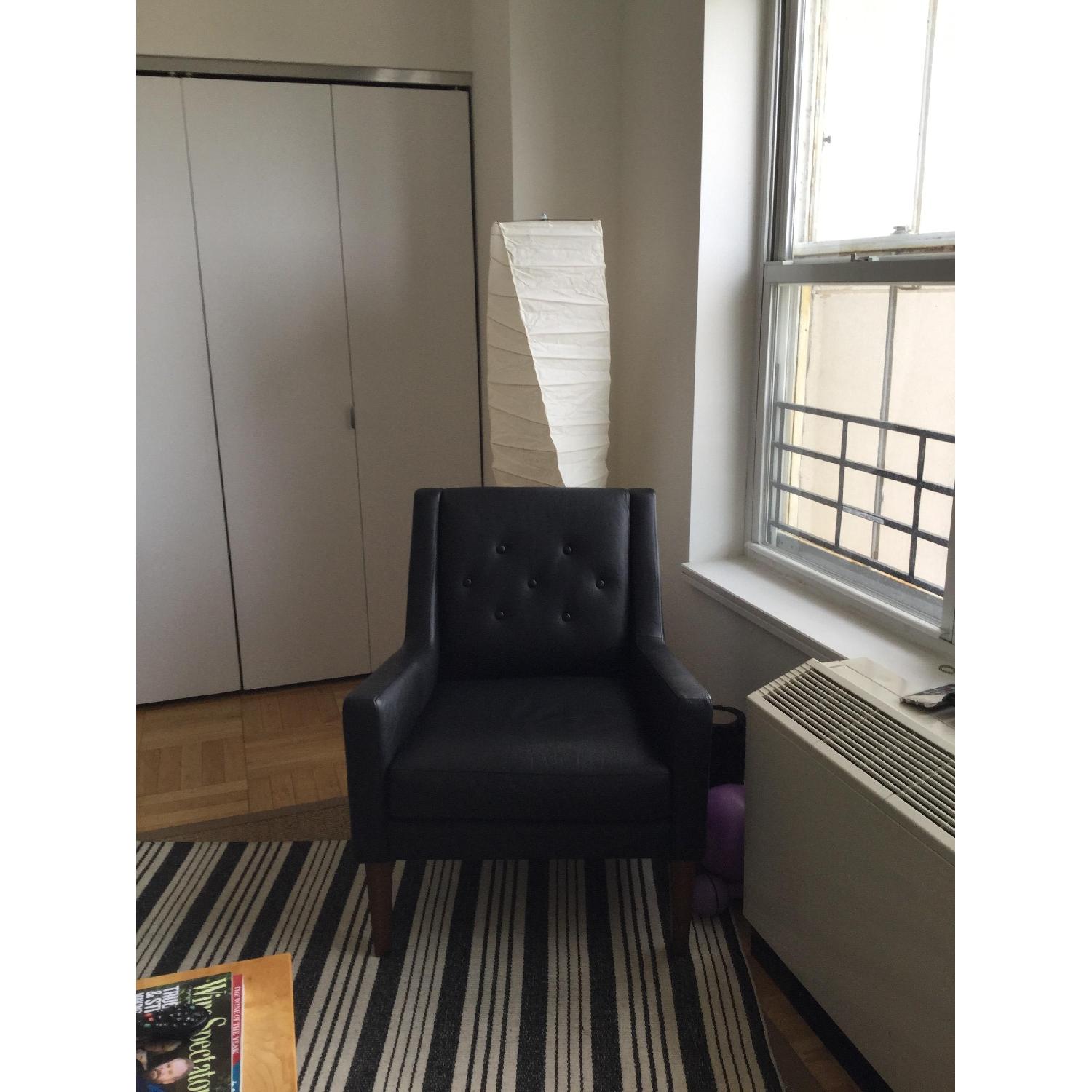 West Elm Leather Library Chair - image-1