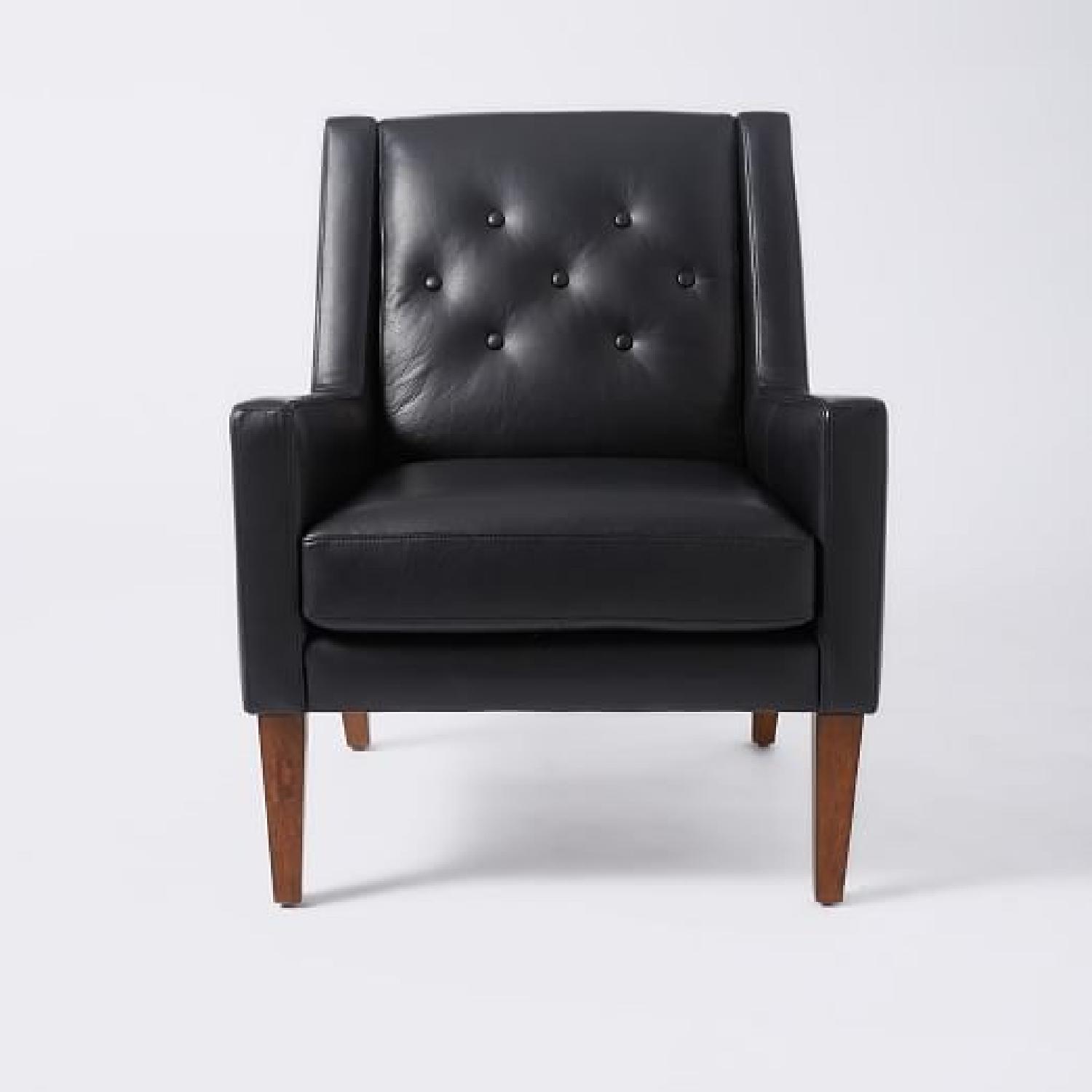 West Elm Leather Library Chair - image-0