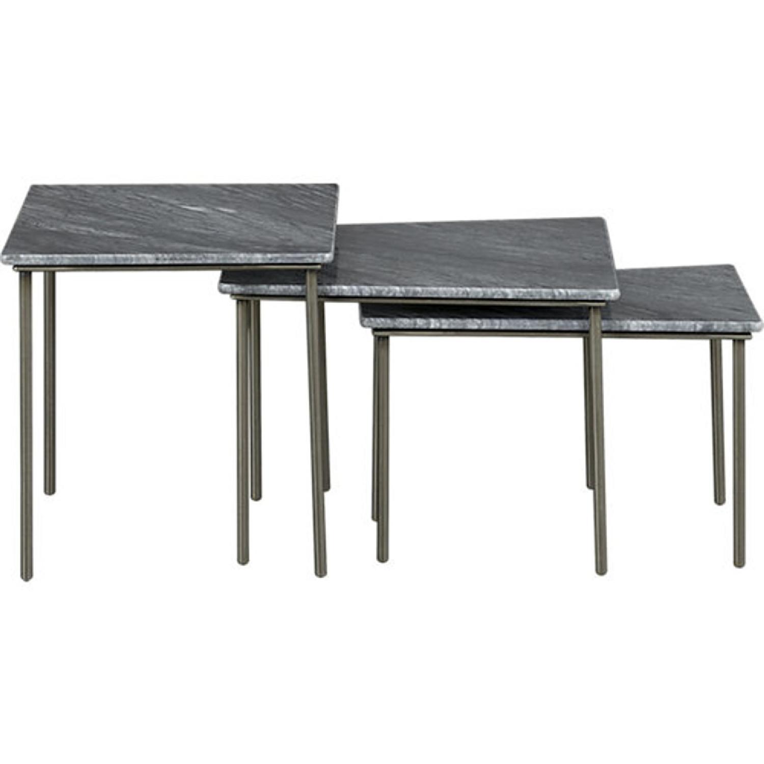 CB2 Geo Grey Marble Nesting Tables - image-1