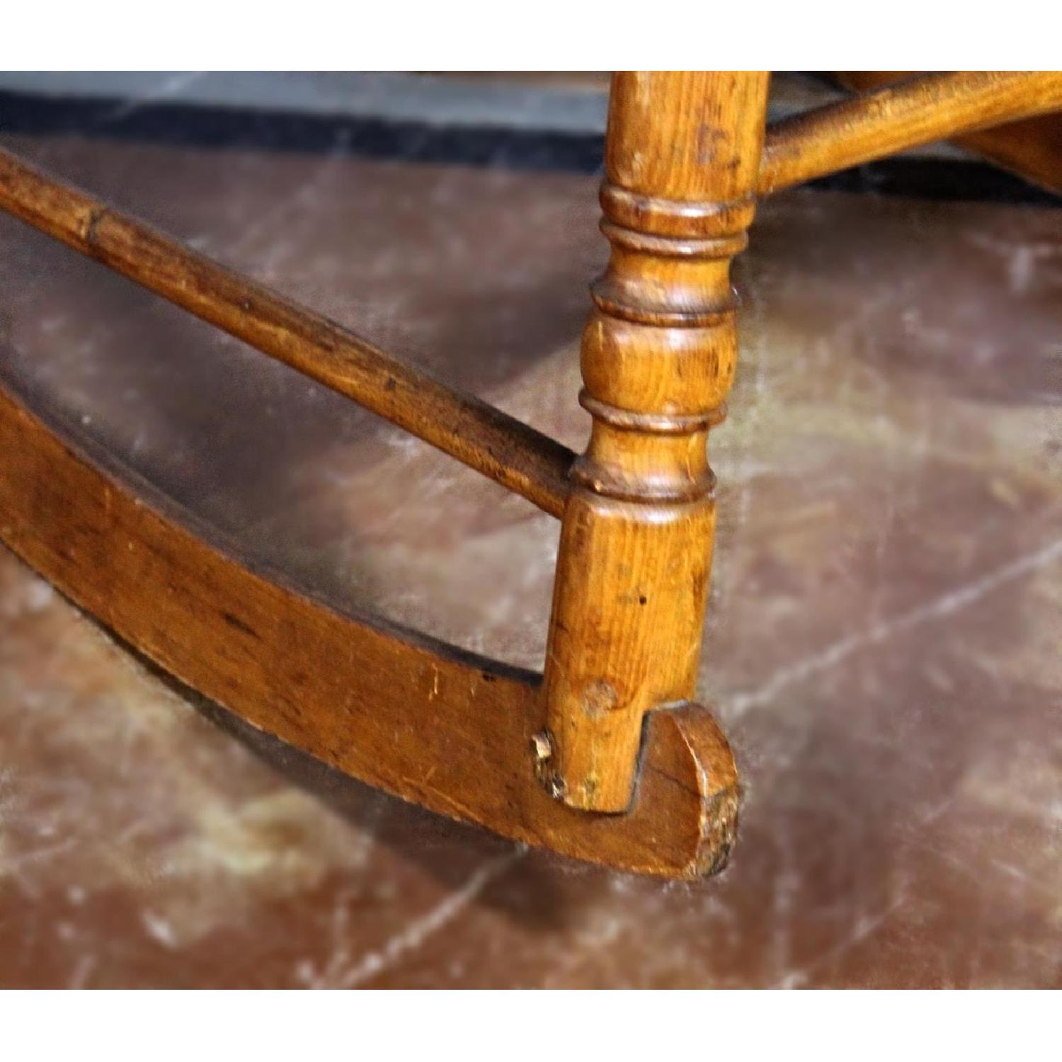 19th C Antique American Spindle Back Caned Seat Rocking - image-2