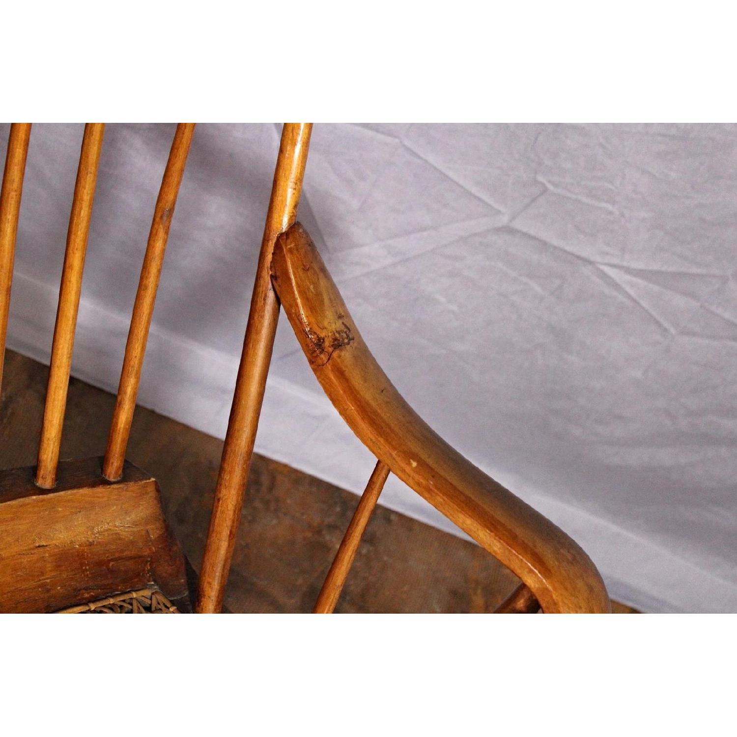 19th C Antique American Spindle Back Caned Seat Rocking - image-3