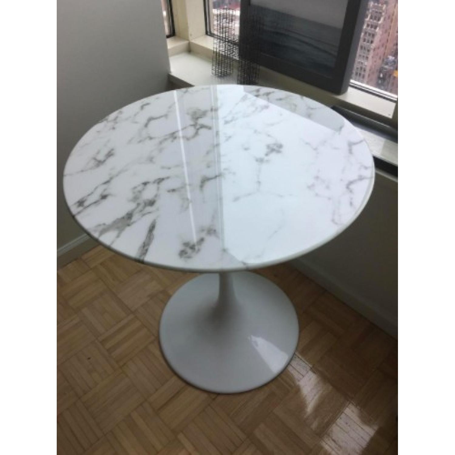 Eero Saarinen Style Tulip Marble Table - image-1