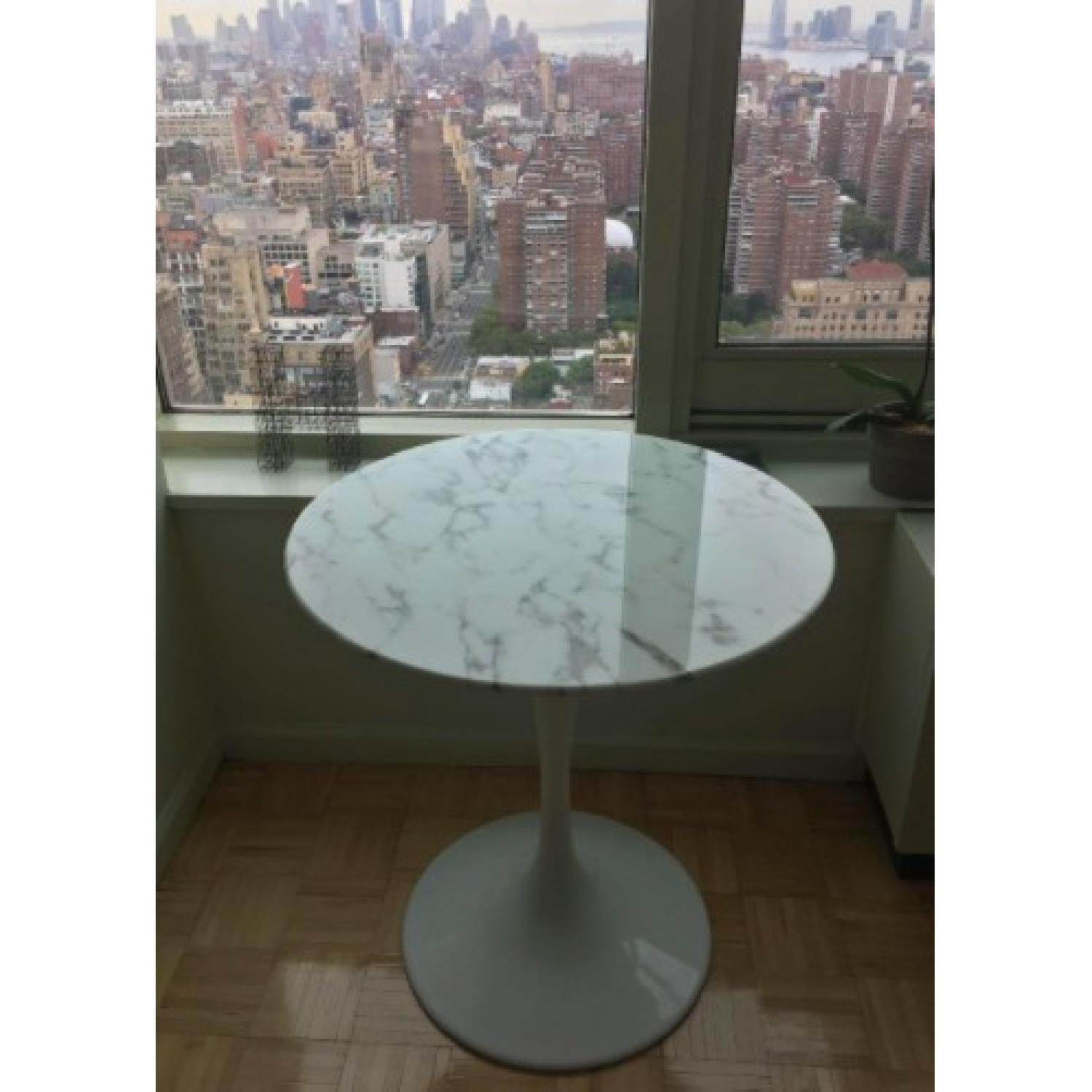 Eero Saarinen Style Tulip Marble Table - image-3