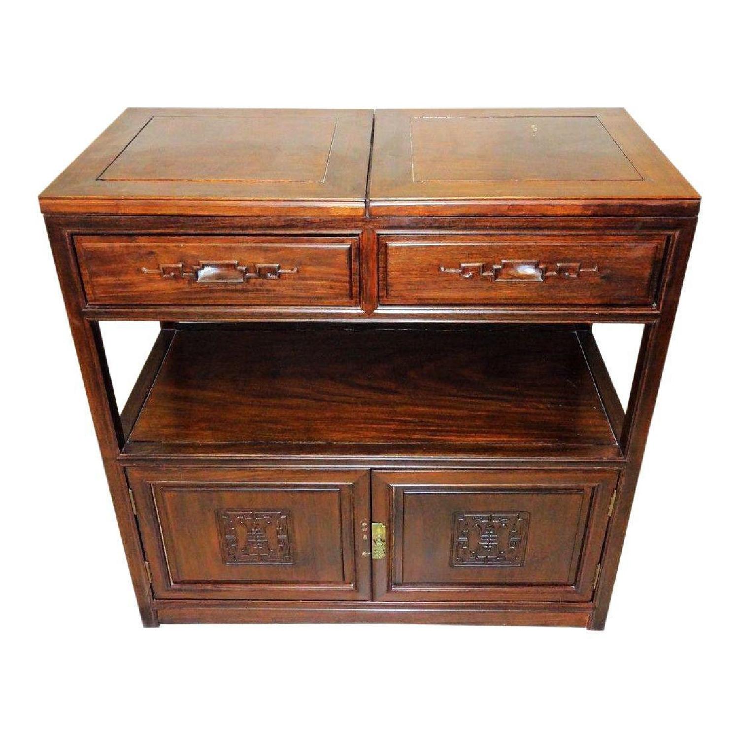 Art Deco Chinoserie Oak Server/Cabinet - image-0