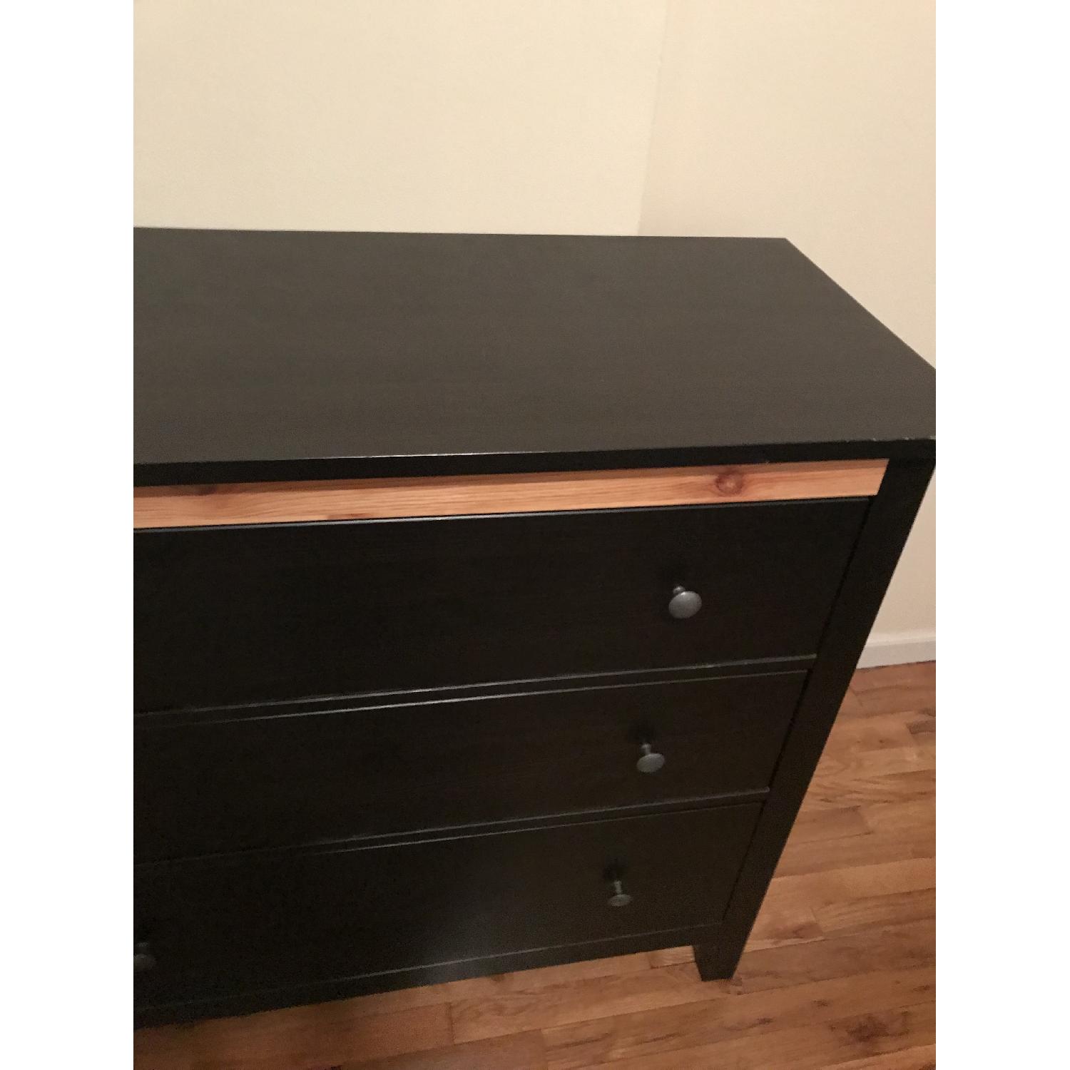 Ikea Hemnes 3 Drawer Black-Brown Dresser - image-2