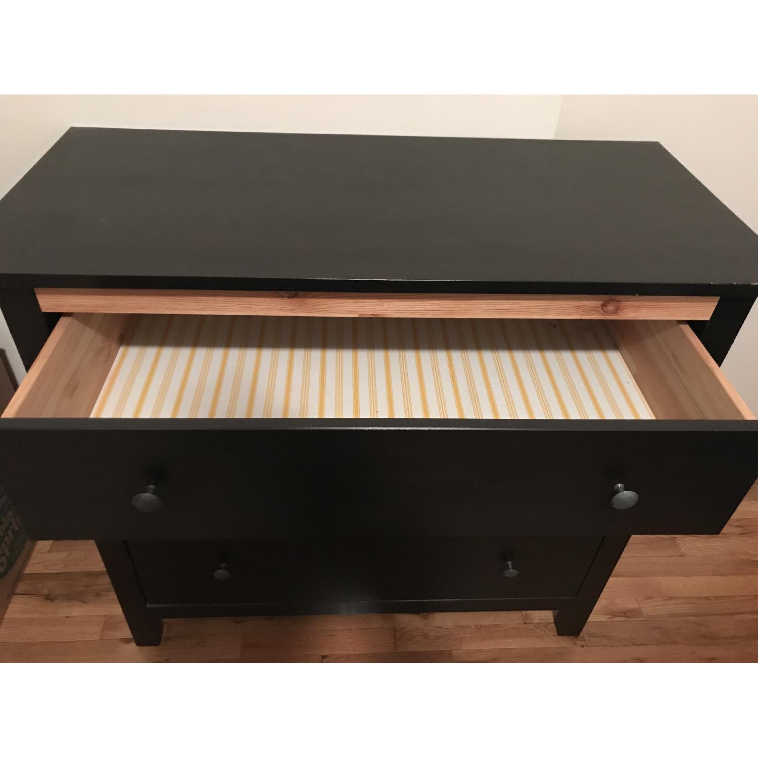 Ikea Hemnes 3 Drawer Black-Brown Dresser - image-3