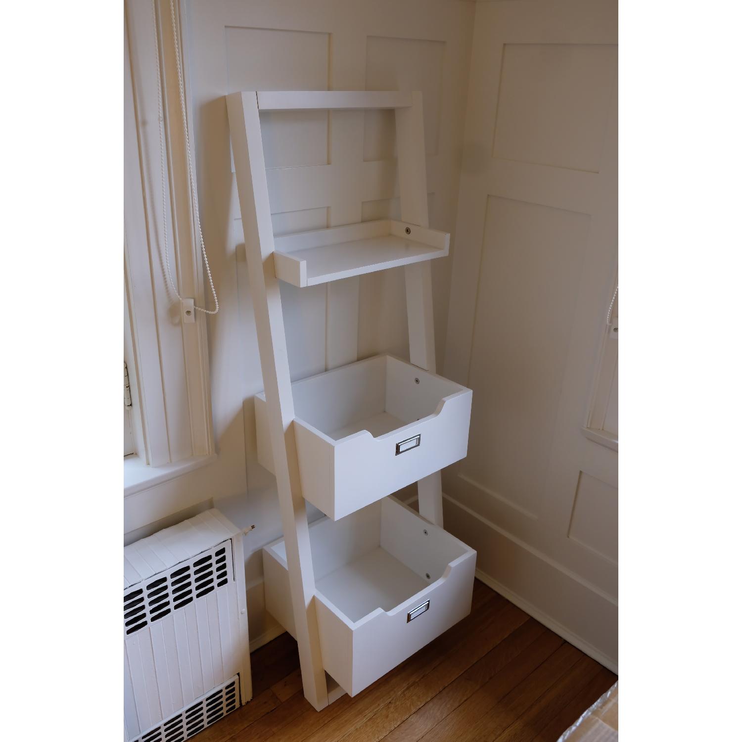 Land of Nod Kids White Sloane Leaning Bookcase - image-1