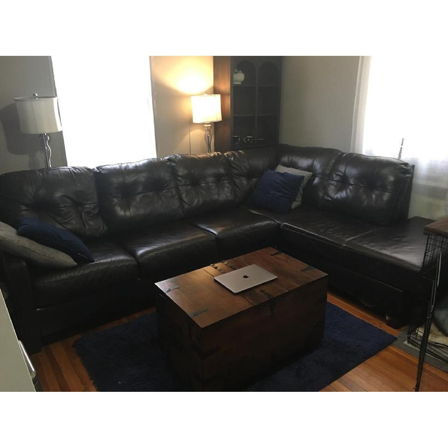 Red Barrel Studio Stouffer Leather Sectional Sofa - image-1