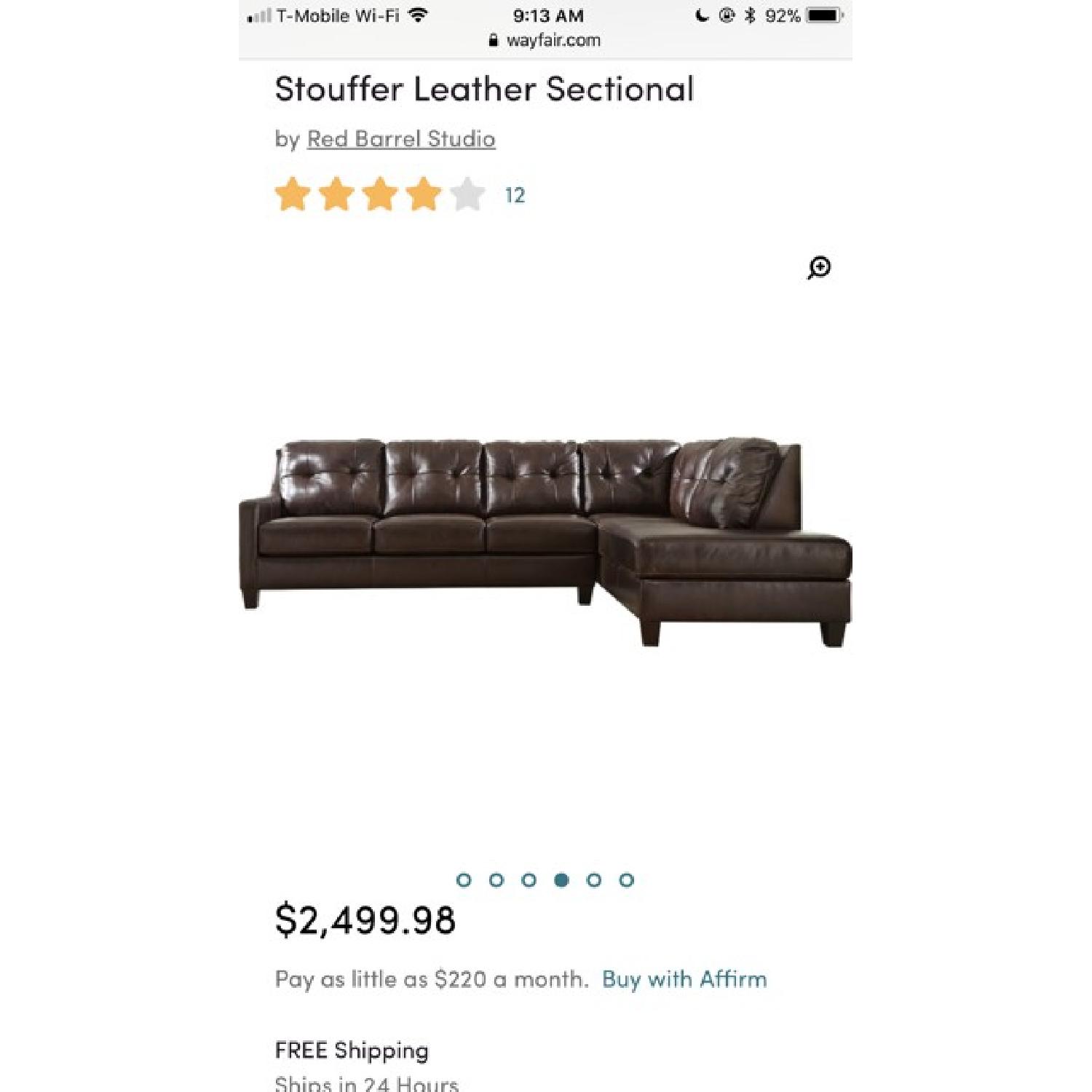 Red Barrel Studio Stouffer Leather Sectional Sofa - image-3