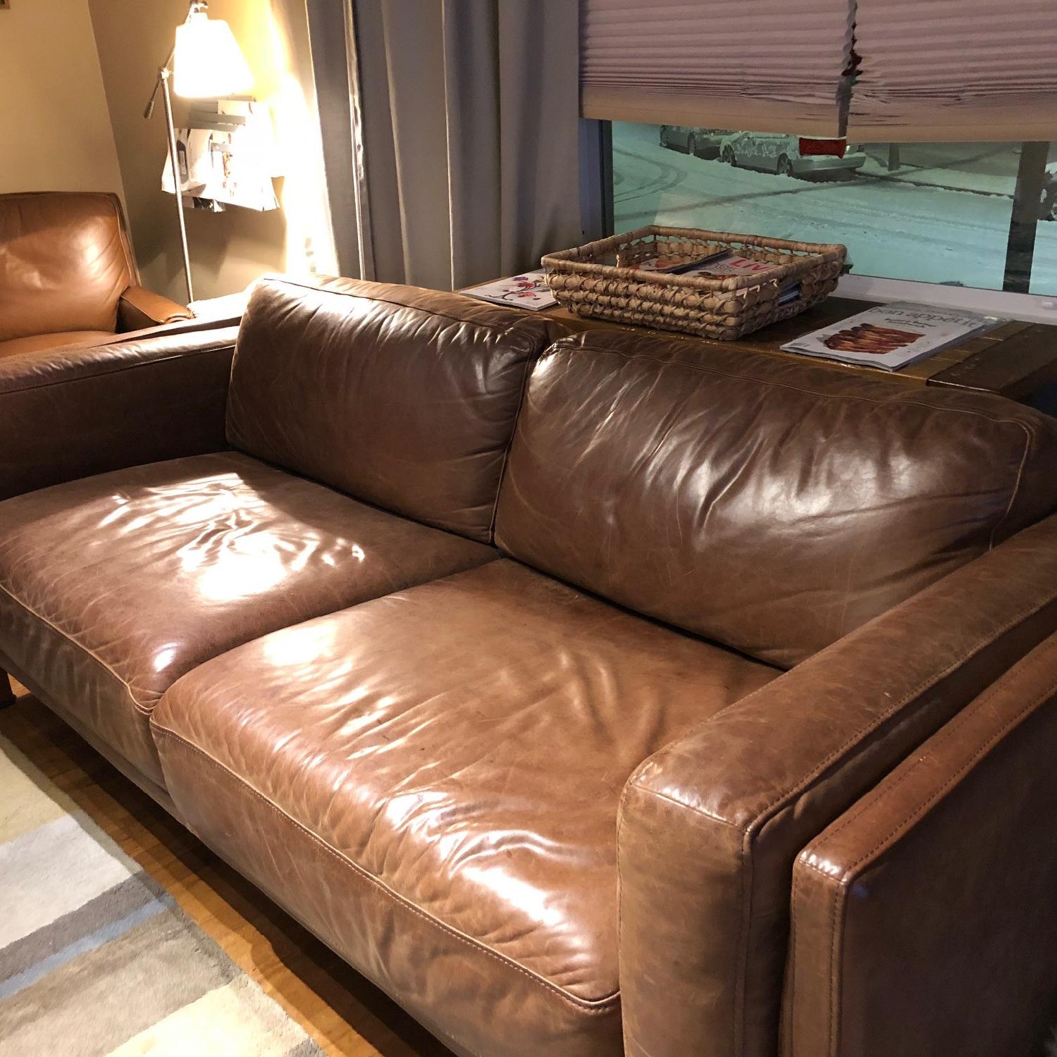 West Elm Dekalb Sofa in Molasses Leather - image-2